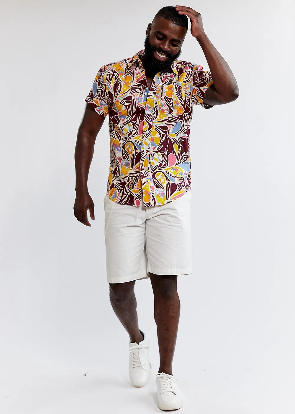 Keyon African Print Button-Up Shirt (Tropical Paisley) - Final Sale