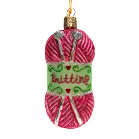 Knitting Needles & Yarn Ornament