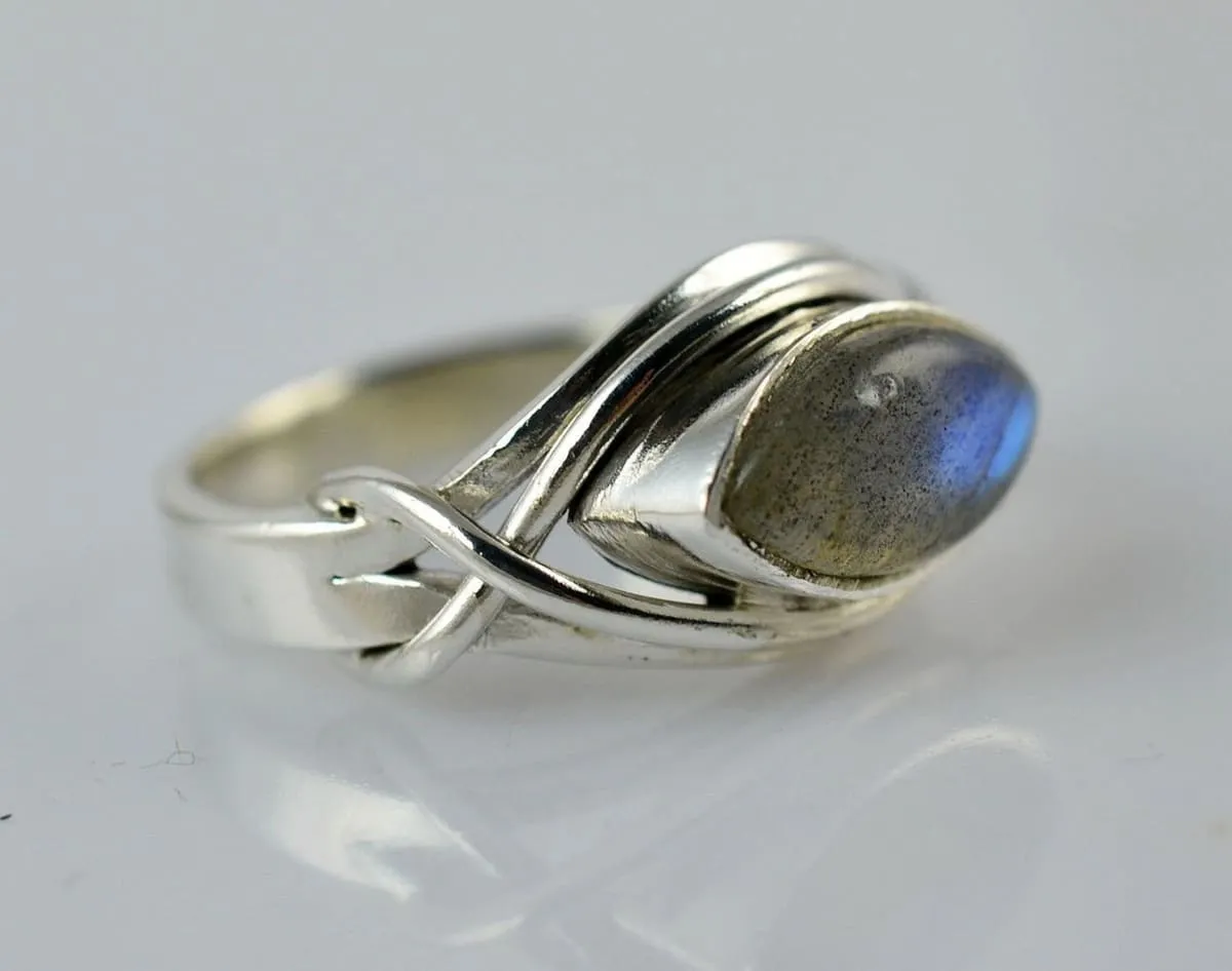 Labradorite 925 Solid Sterling Silve Handmade Ring Size 3 - 13 US