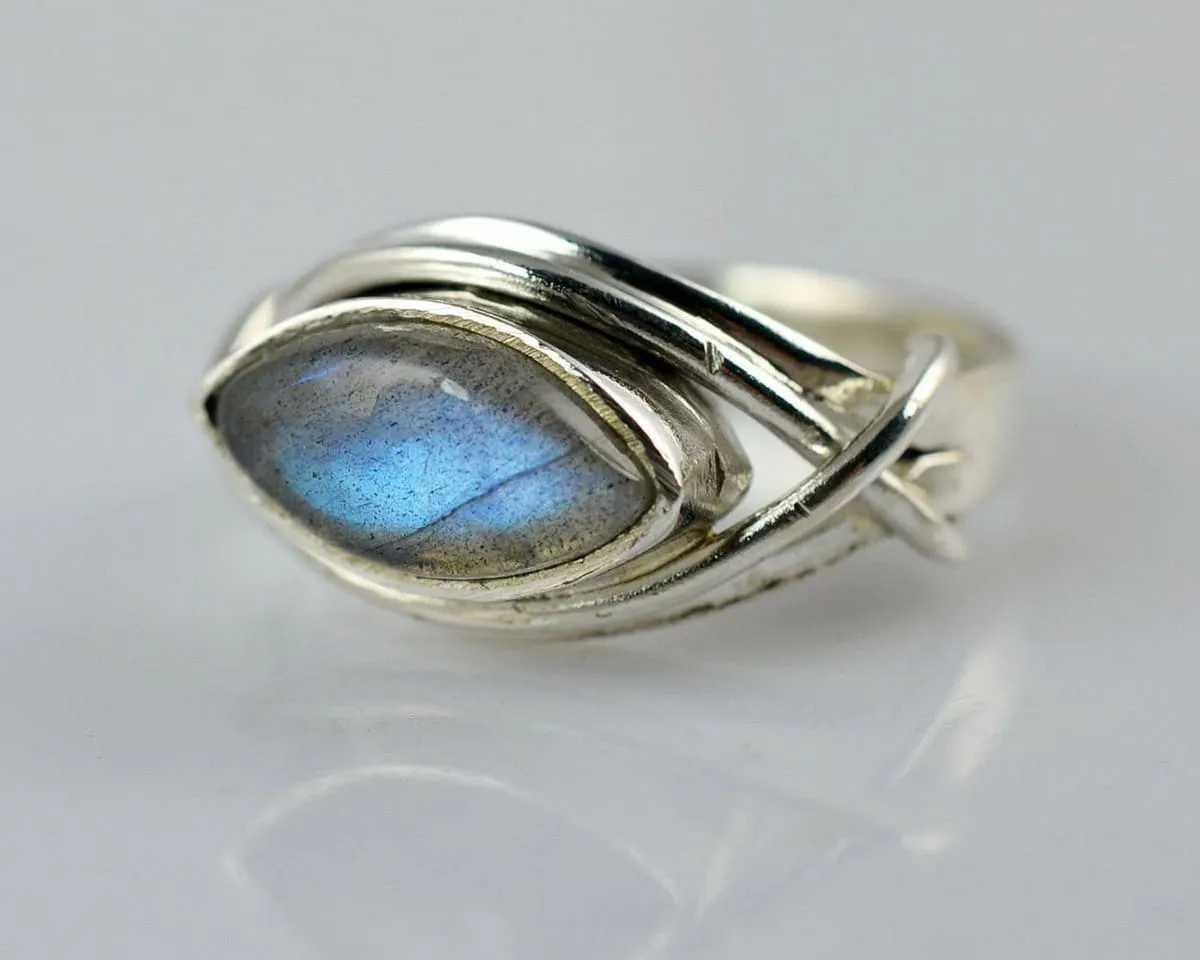 Labradorite 925 Solid Sterling Silve Handmade Ring Size 3 - 13 US