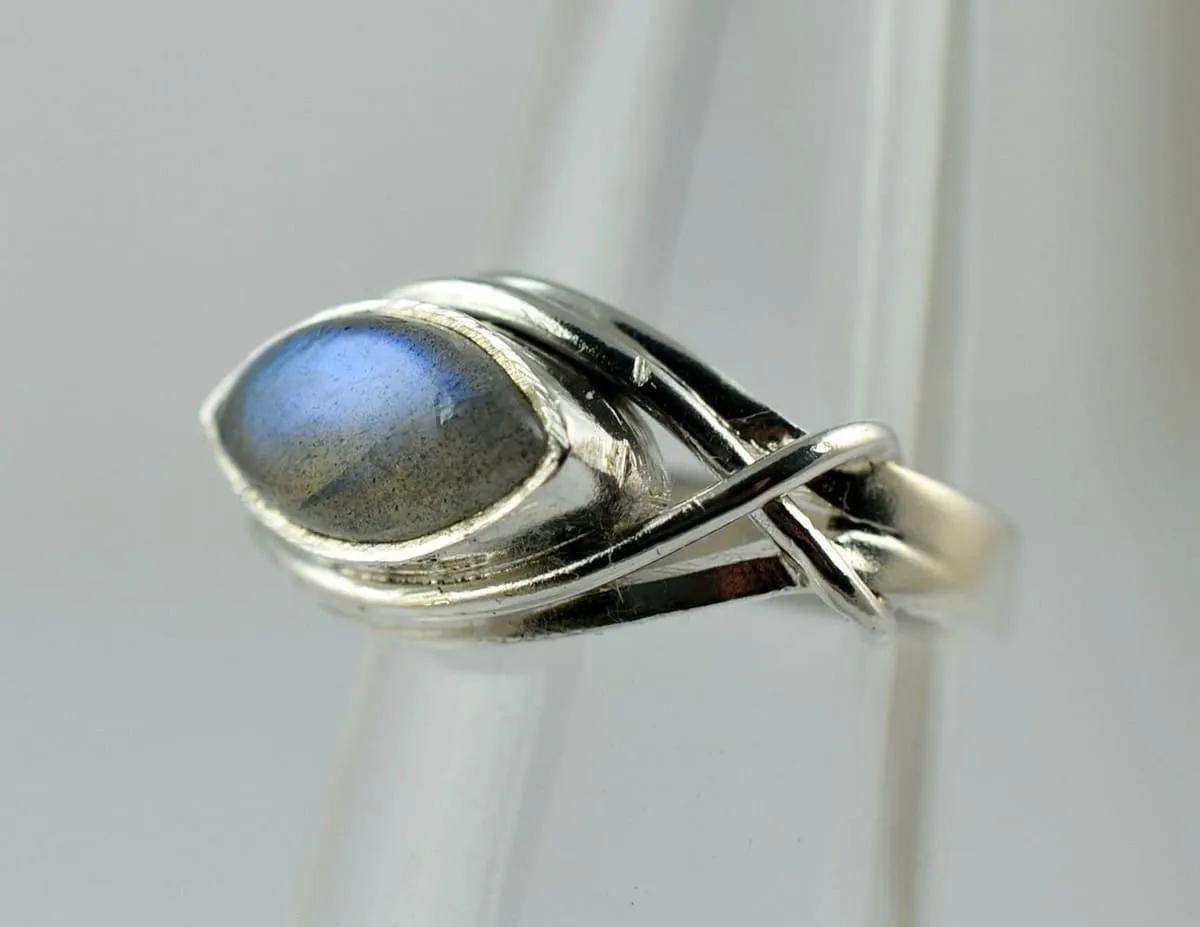 Labradorite 925 Solid Sterling Silve Handmade Ring Size 3 - 13 US