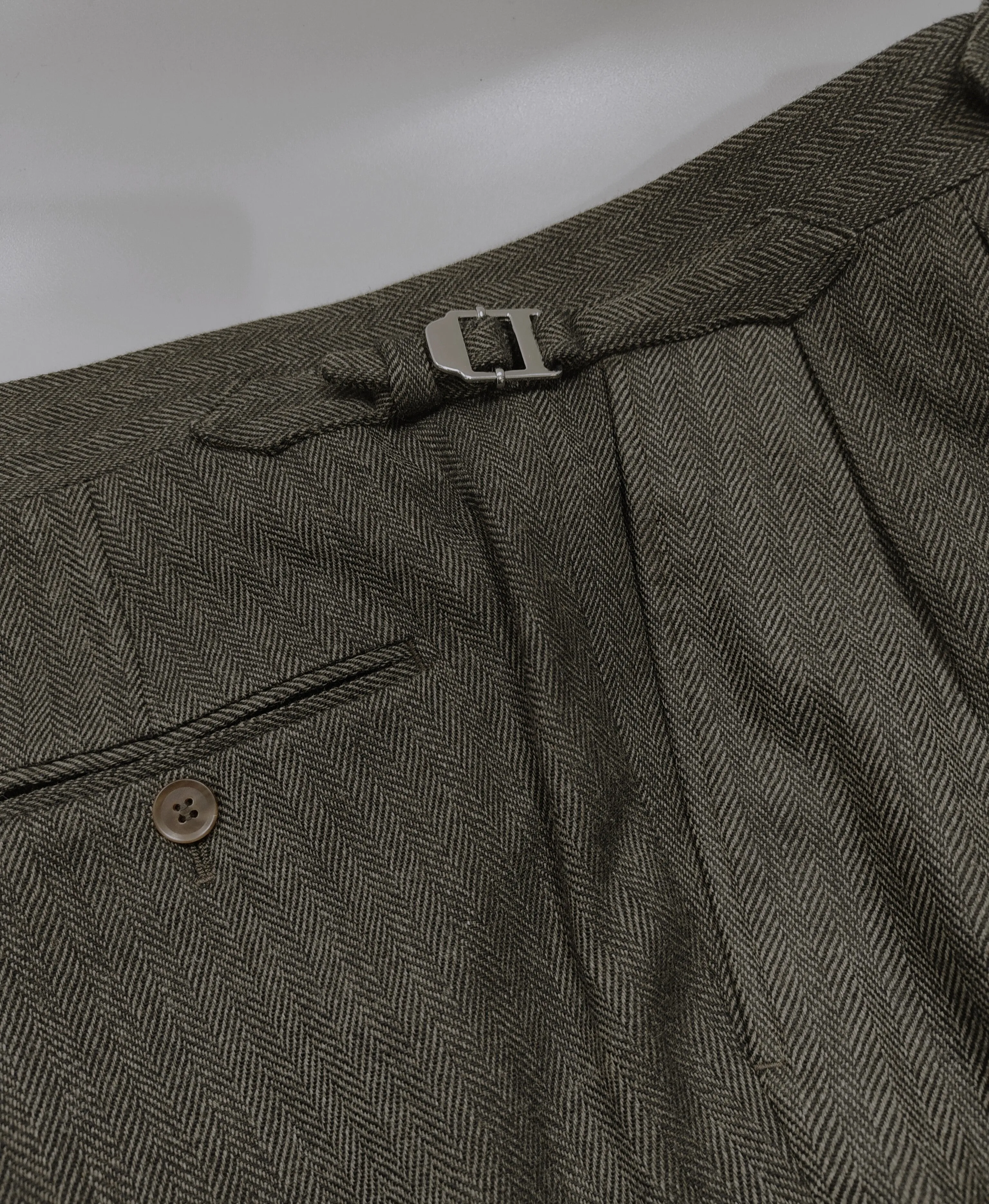 Lanitex Wool Herringbone Trousers  - ST137