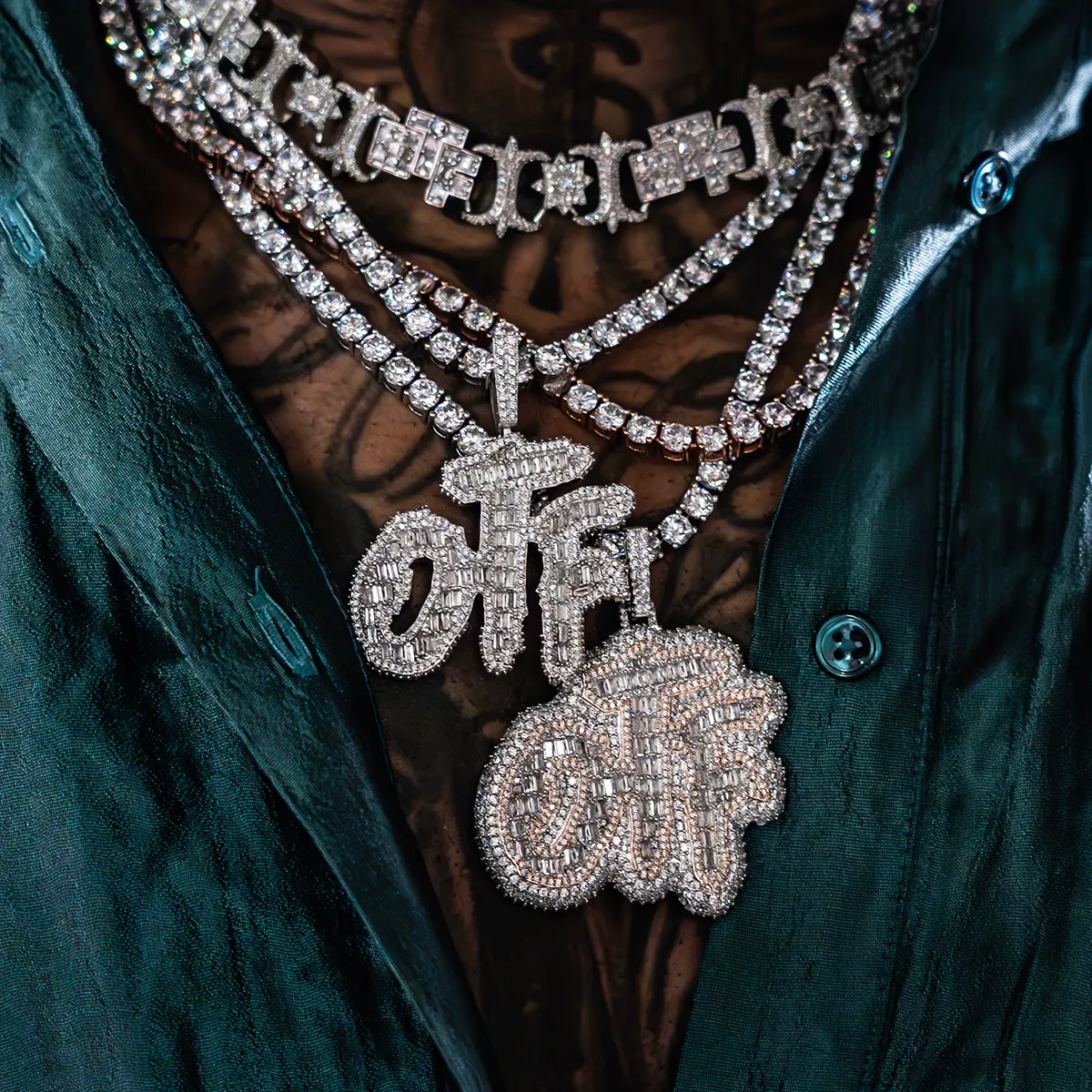 Lil Durk OTF Paint Logo Pendant