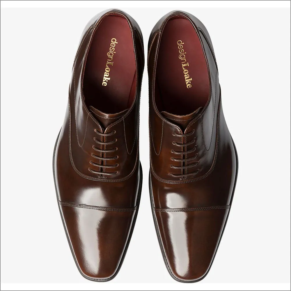 Loake Sharp Dark Brown Leather Toe Cap*