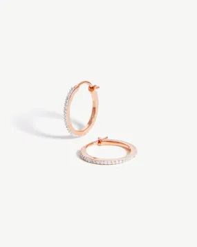 Medium Pave Hinged Hoop Earrings