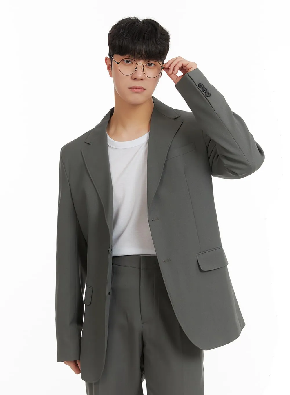 Men's Solid Blazer IA402