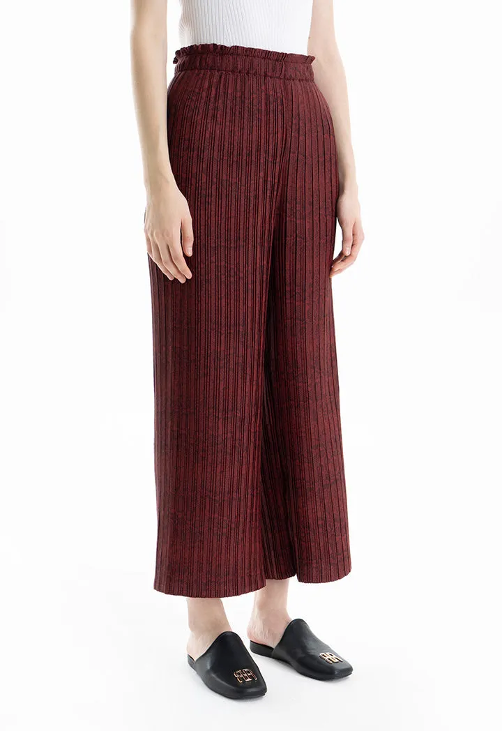 Mini Pleated Stretch Straight Leg Trouser