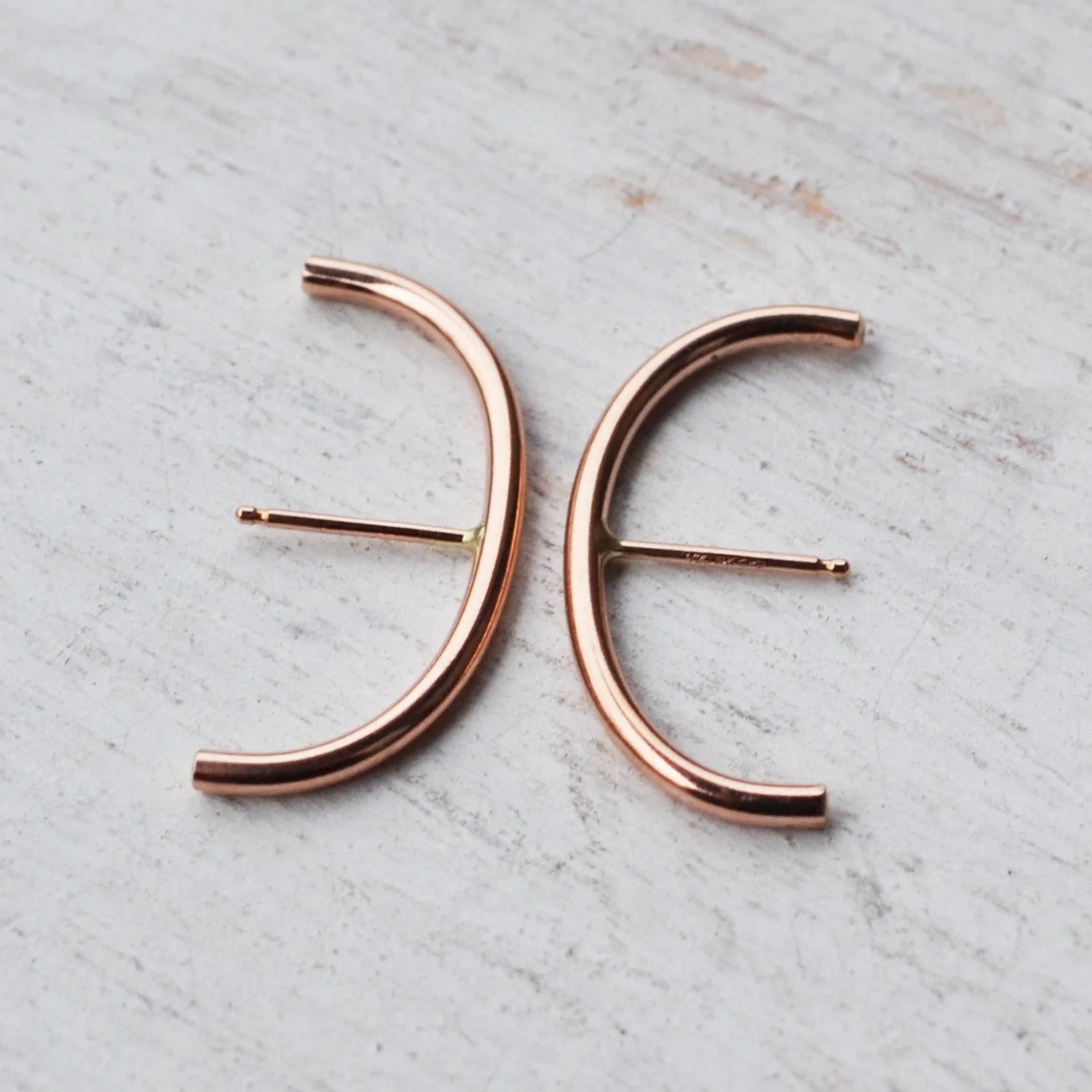 Minimalist Ear Suspension Hoop, Gold, Rose Gold, or Silver