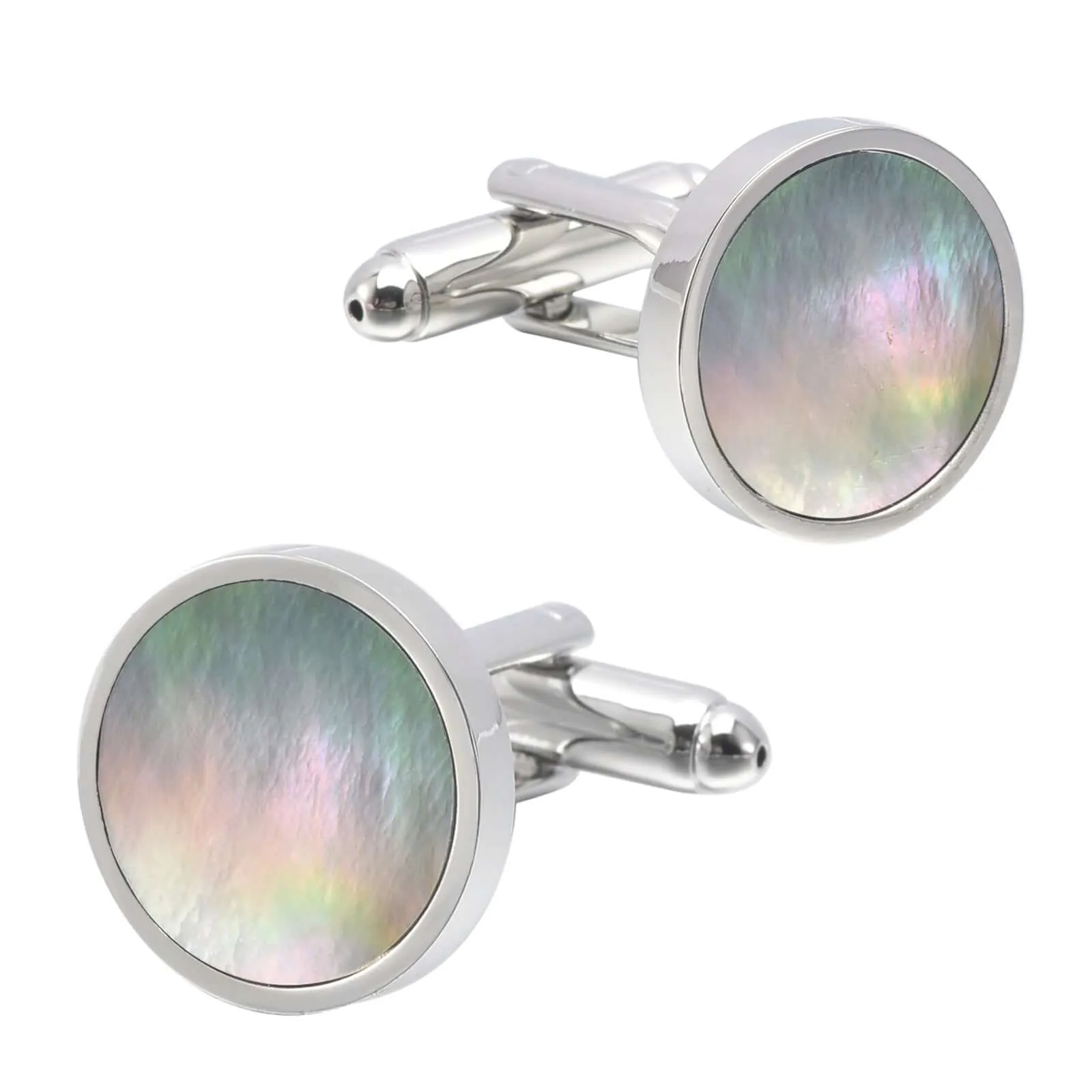 Natural Deep Sea Black Colored Mother-of-pearl French Swank Cufflinks