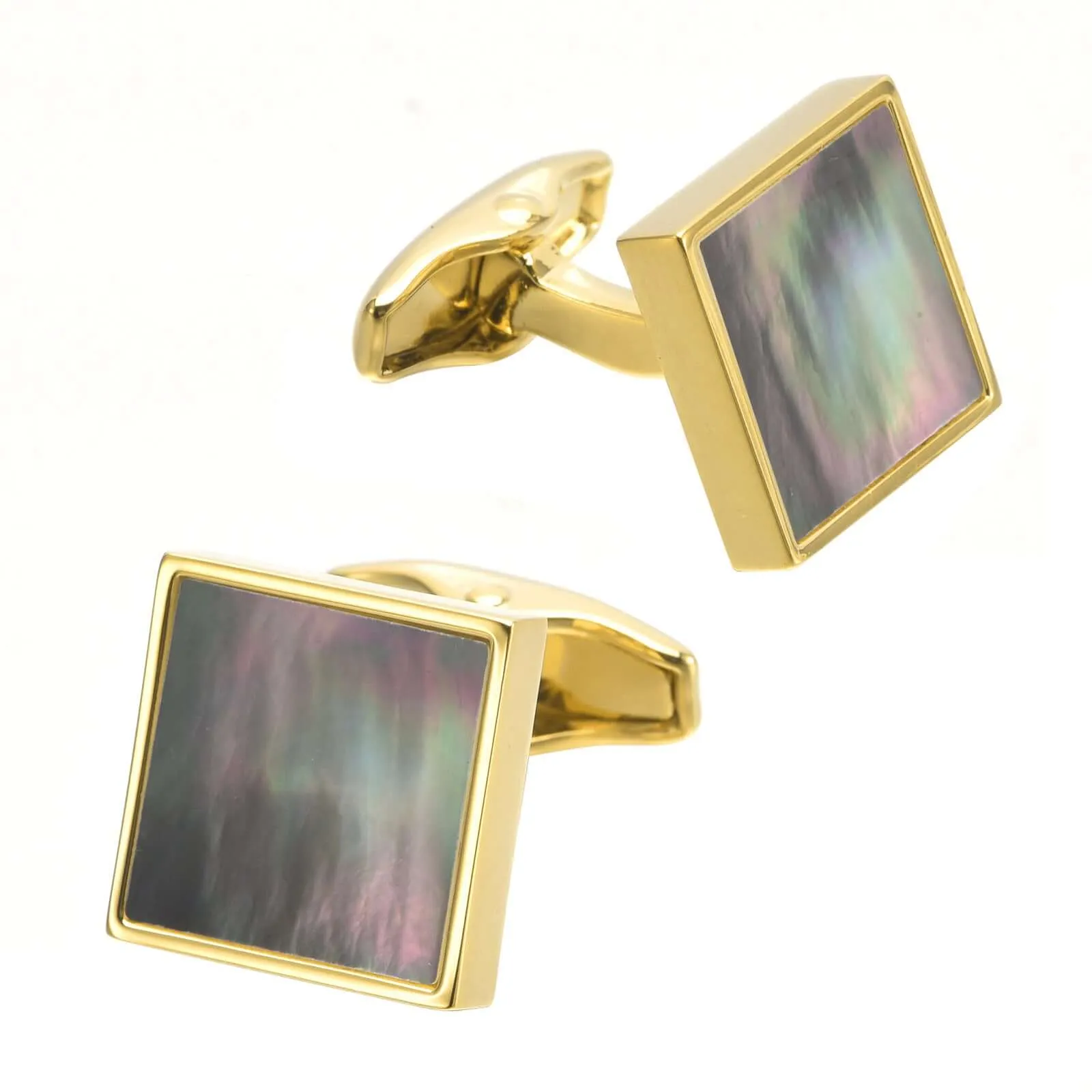 Natural Deep Sea Black Colored Mother-of-pearl French Swank Cufflinks