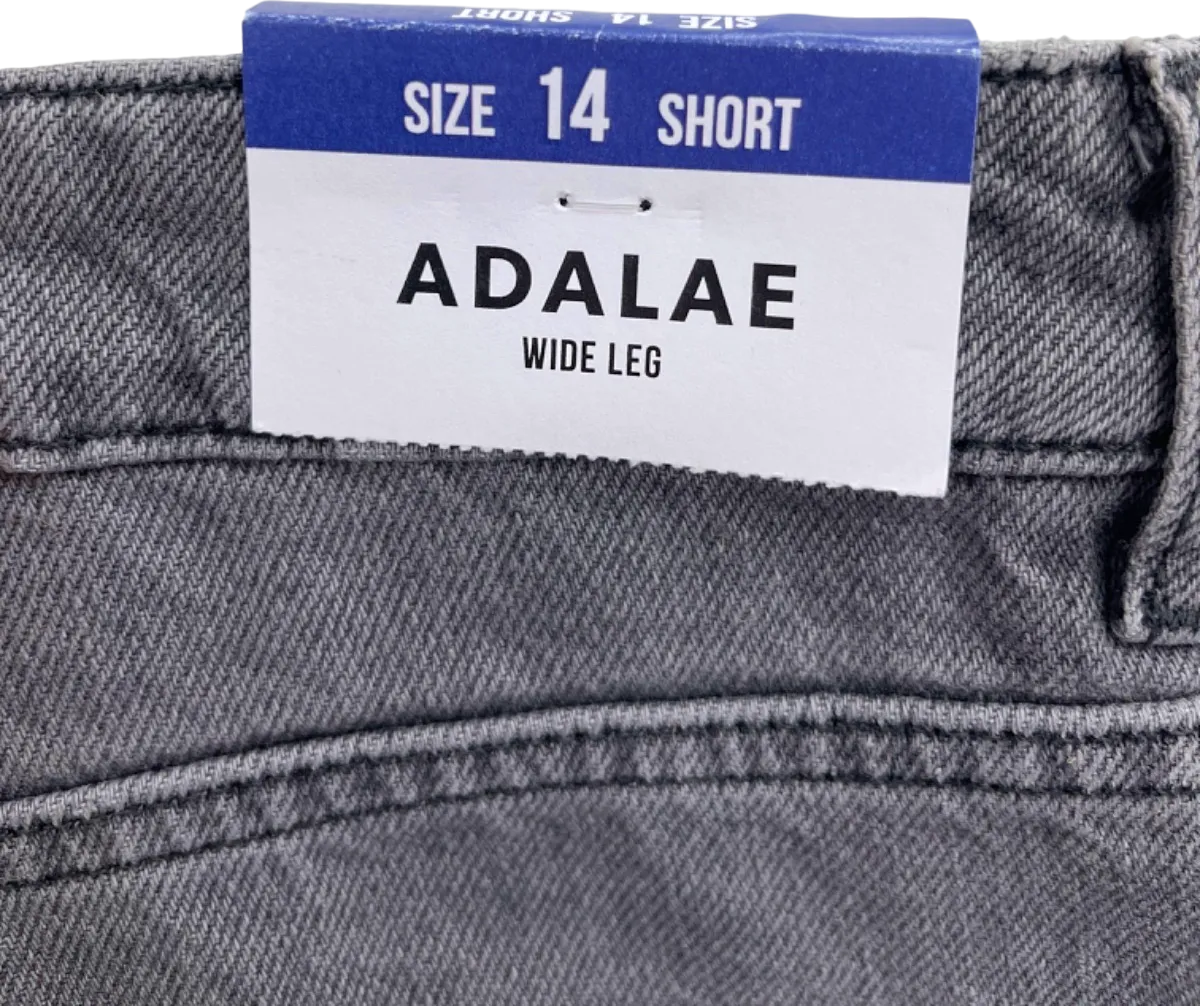 New Look Kind Grey ADALAE Wide Leg Jeans UK 14 Short