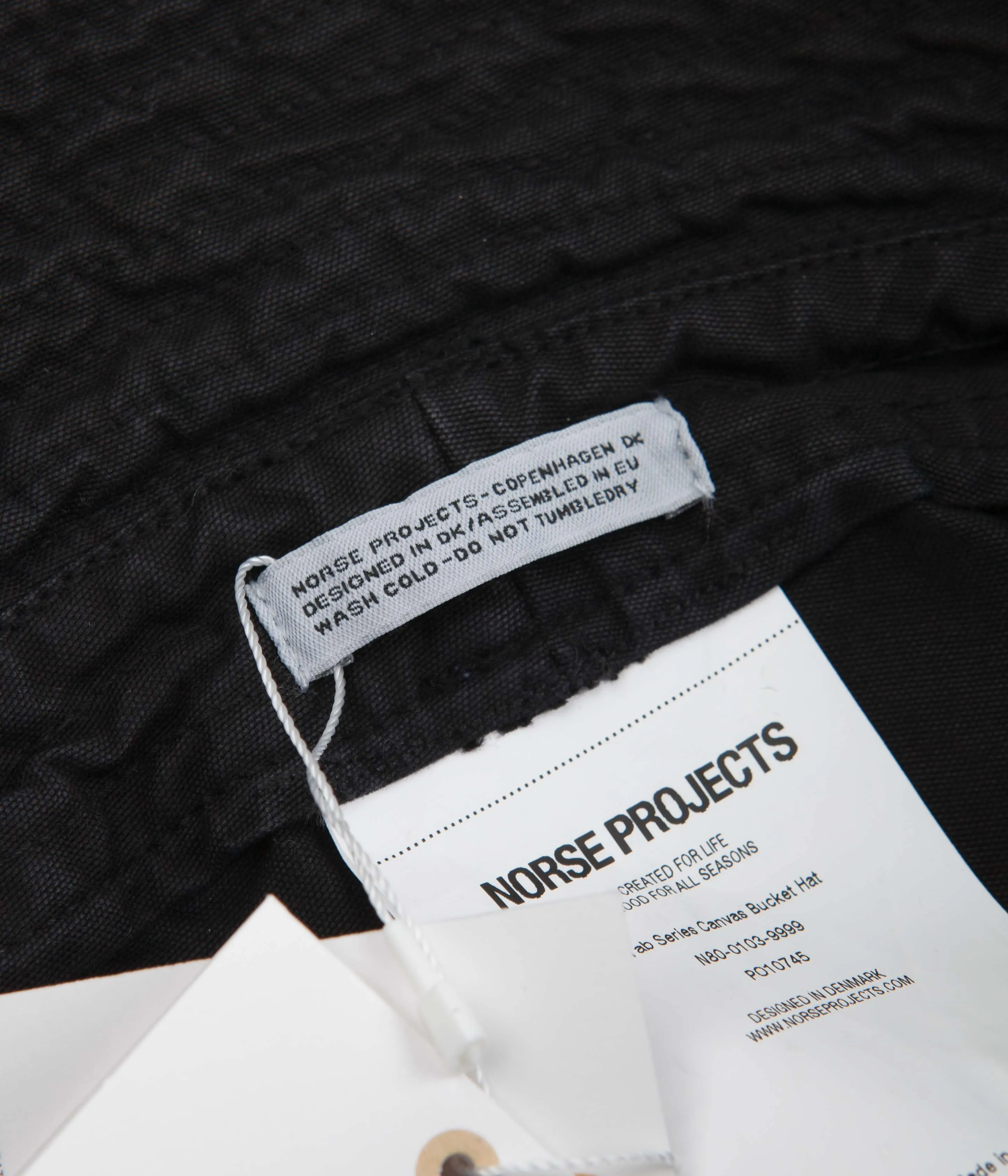 Norse Projects Tab Series Canvas Bucket Hat - Black