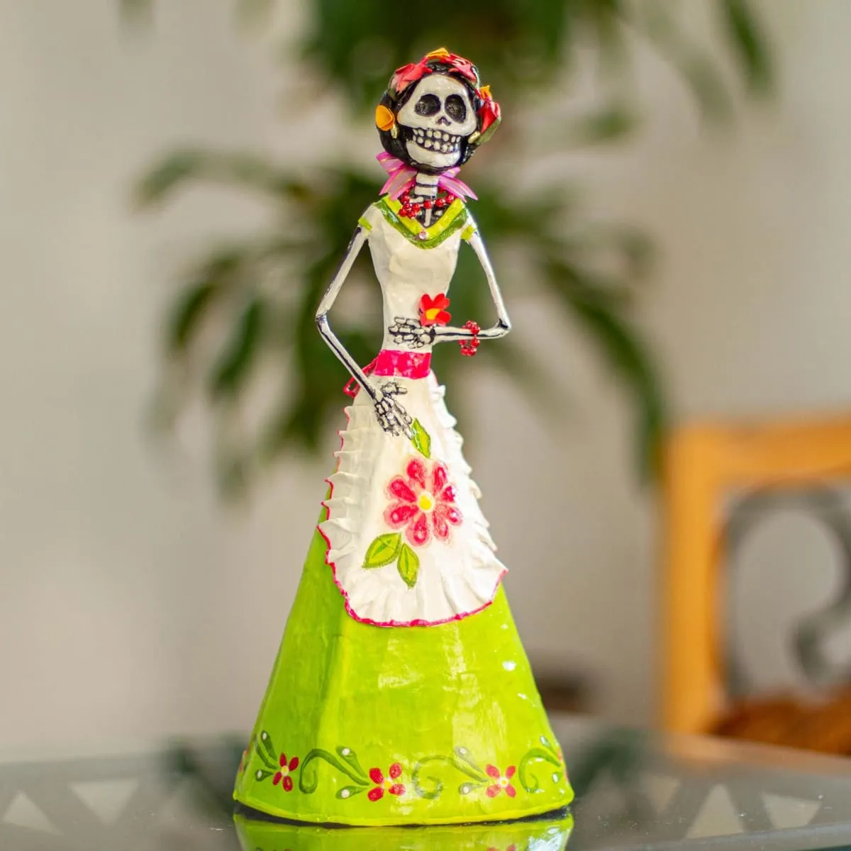 Novica Catrina With Apron Papier Mache Sculpture