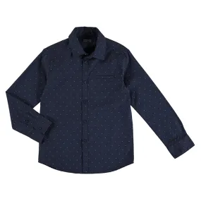 Nukutavake L/S Micro Print Shirt _Navy 7167-66