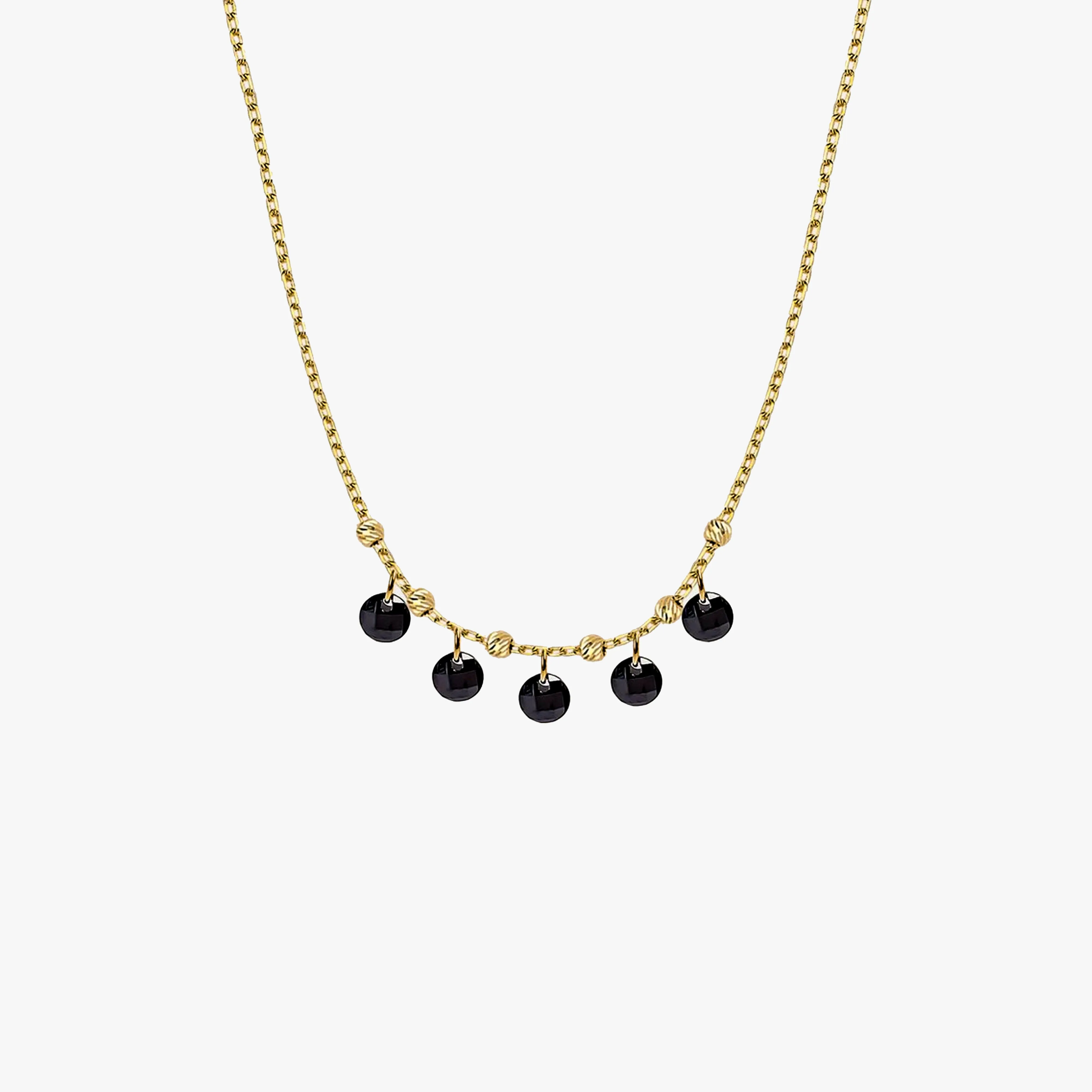 Onyx Necklace | 14K Solid Gold