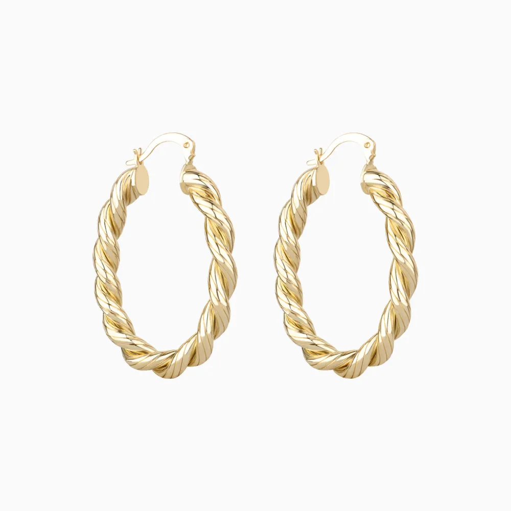 Oval Twist Hoops