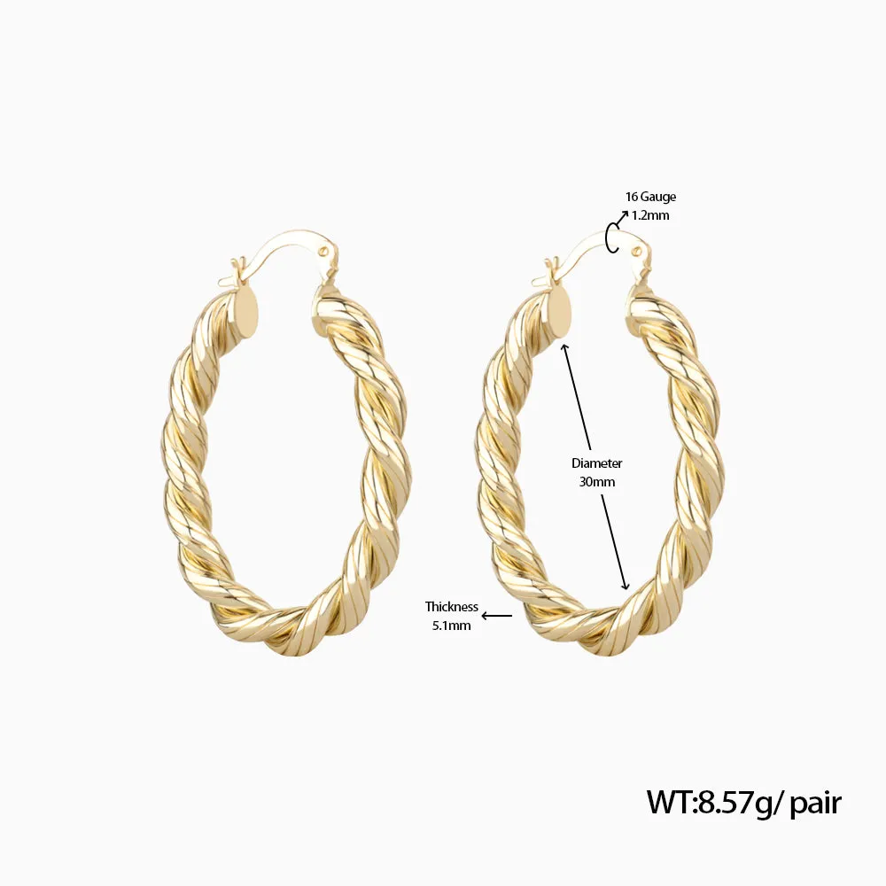 Oval Twist Hoops