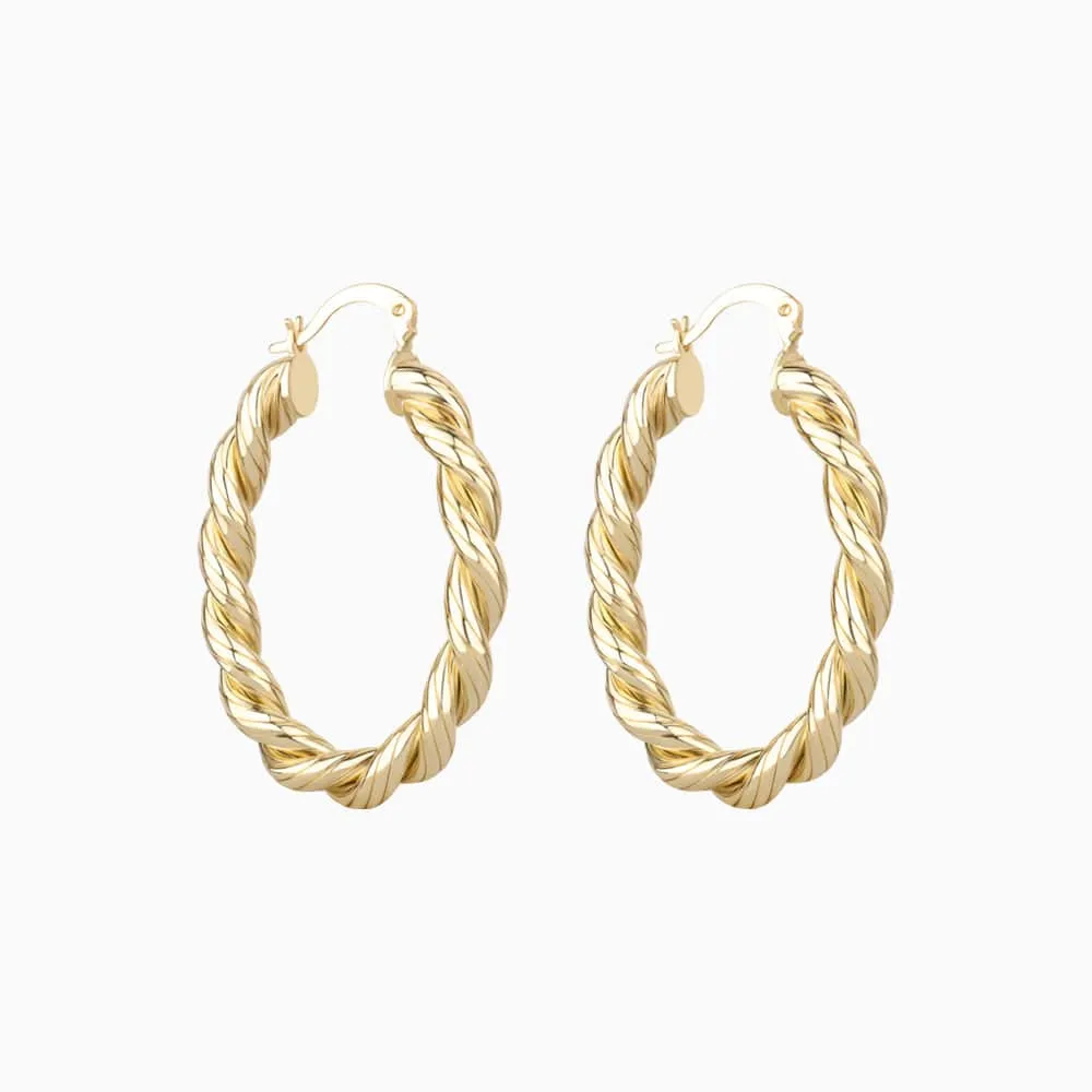 Oval Twist Hoops