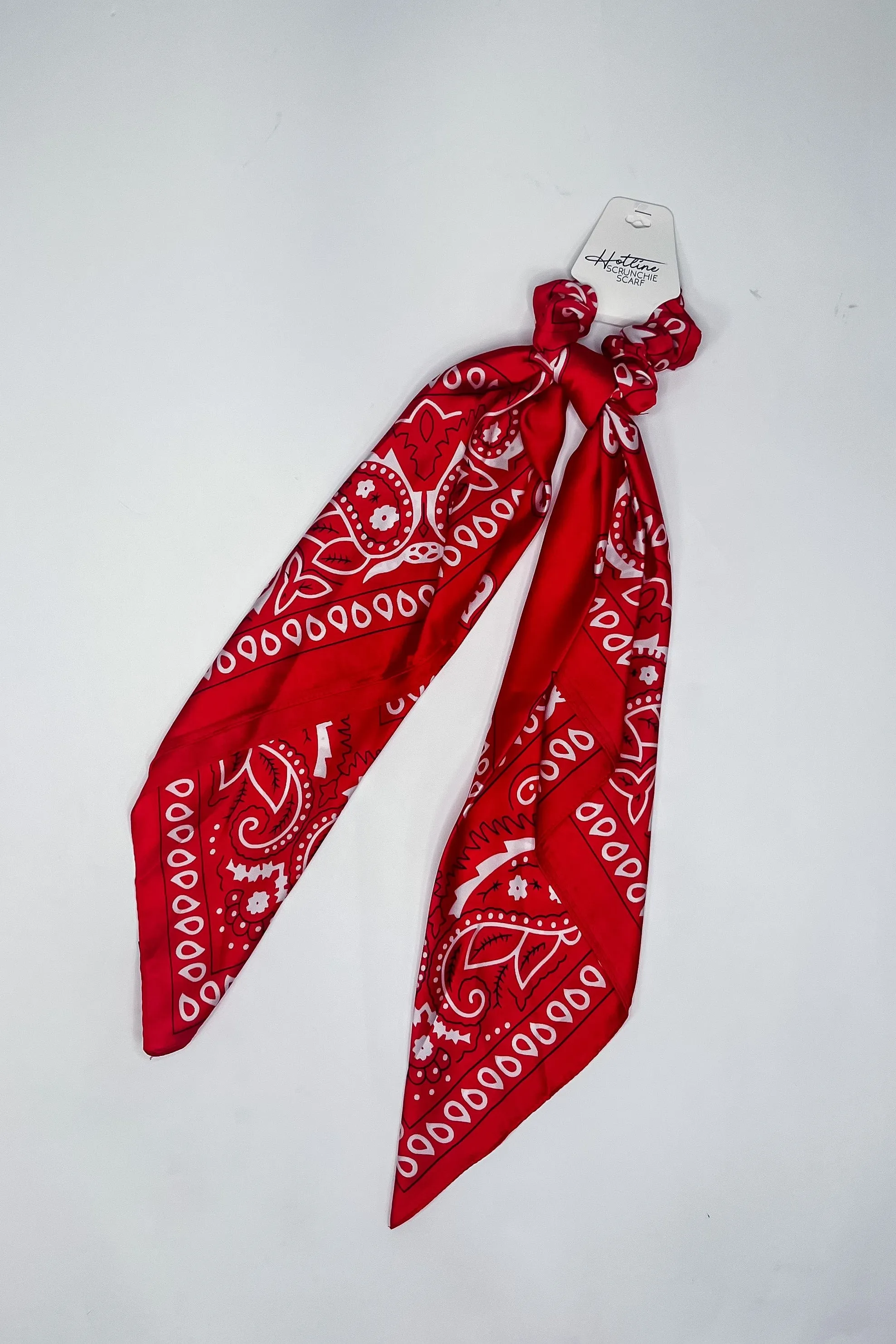 Paisley Handkerchief Scrunchie Scarves {Cream & Red}