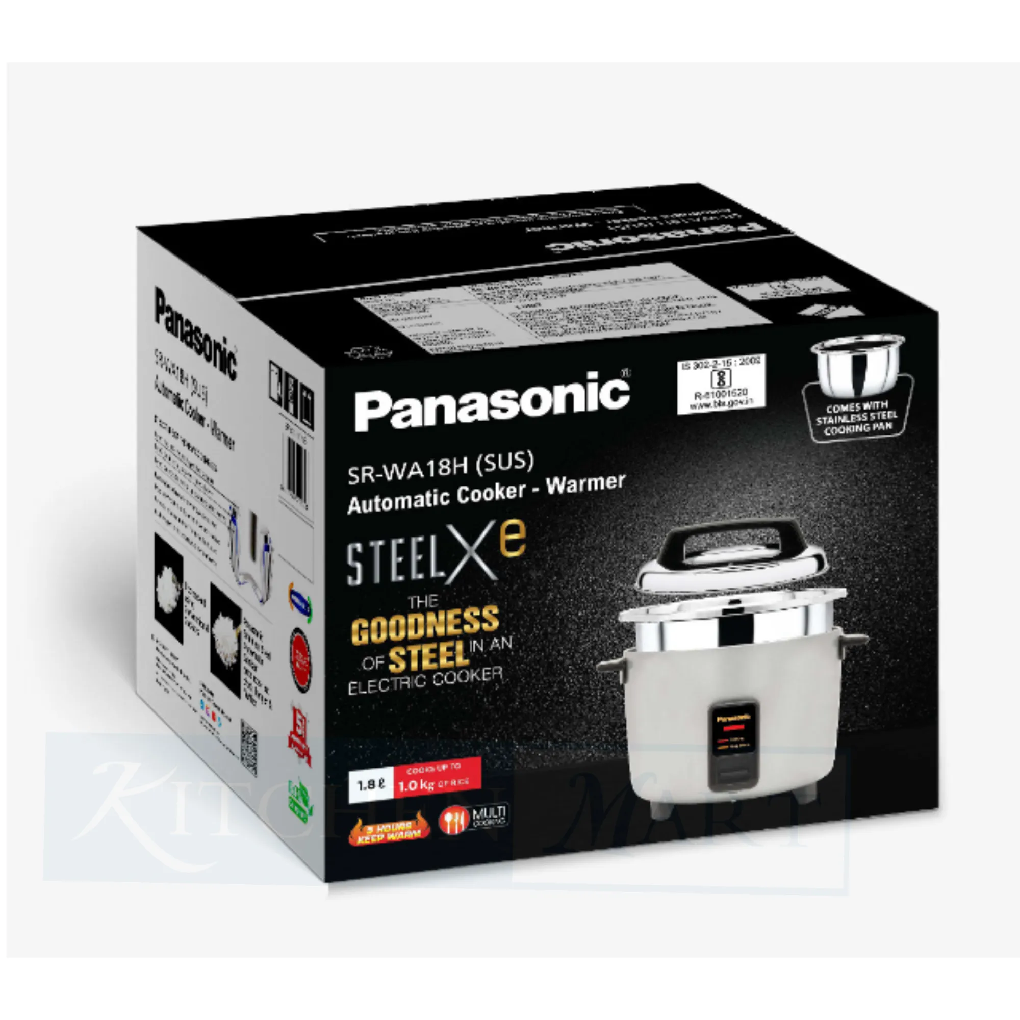 Panasonic SR-WA18H (SUS) - Premium Triply Stainless Steel Rice Cooker   additional cooking Pan