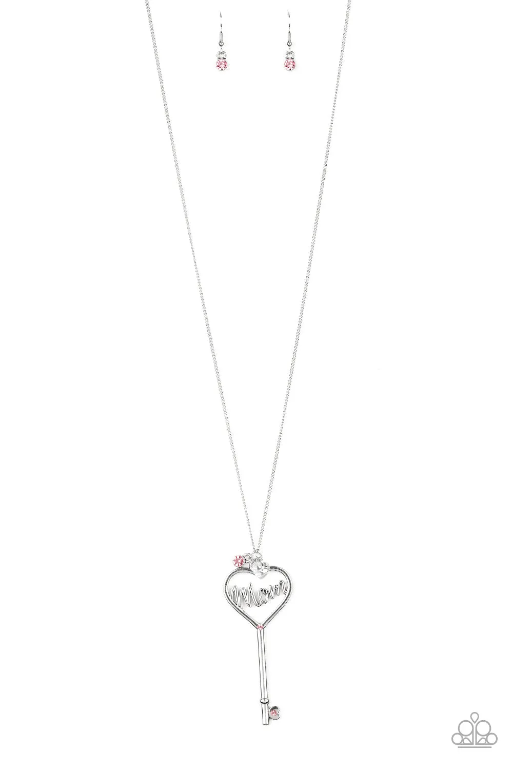 Paparazzi Necklace ~ The Key To Moms Heart - Pink