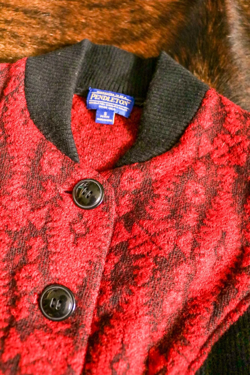 Pendleton Red and Black Wool Southwest Jacket