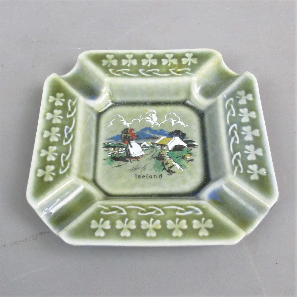 Porcelain Ireland Souvenir Ashtray By Wade Vintage c1980