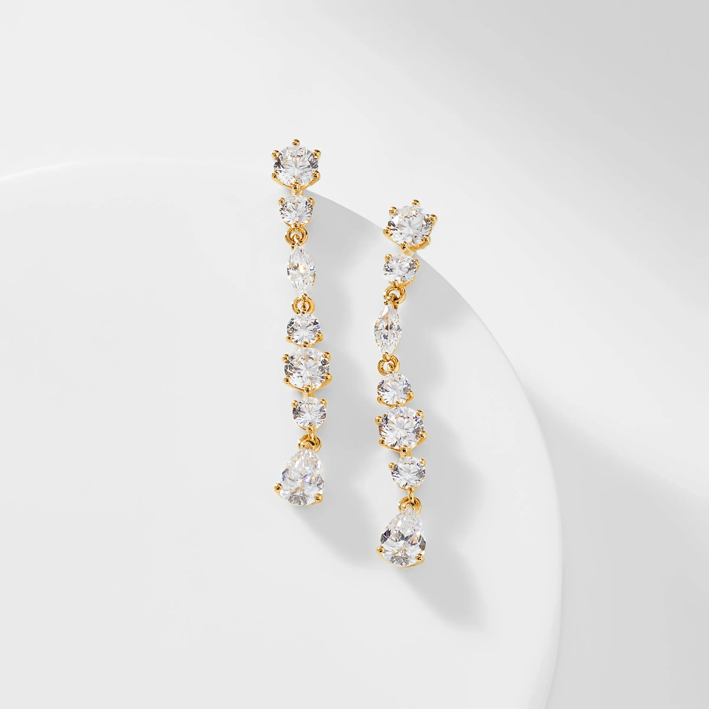 PRIMA CZ MEDIUM LINEAR EARRINGS