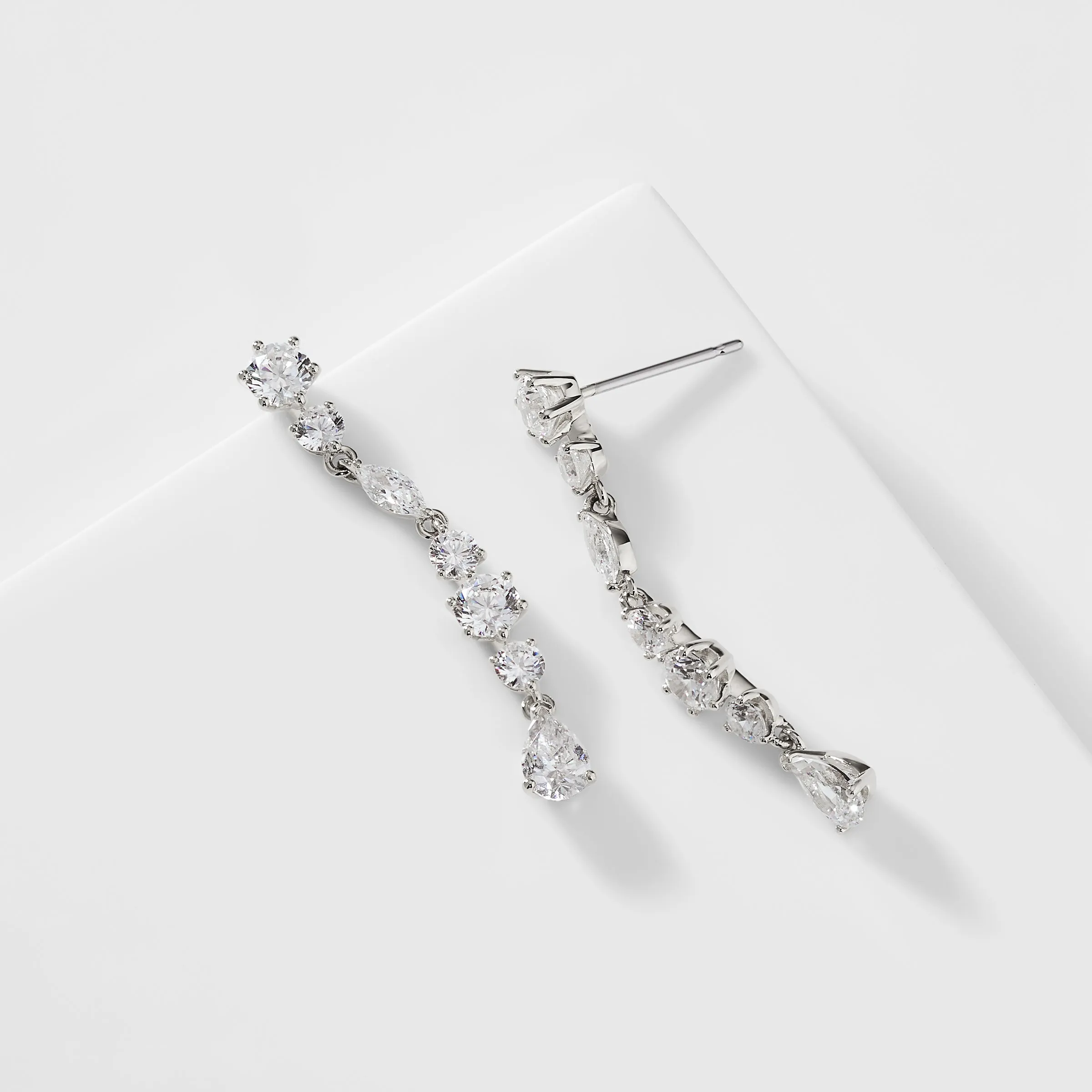 PRIMA CZ MEDIUM LINEAR EARRINGS