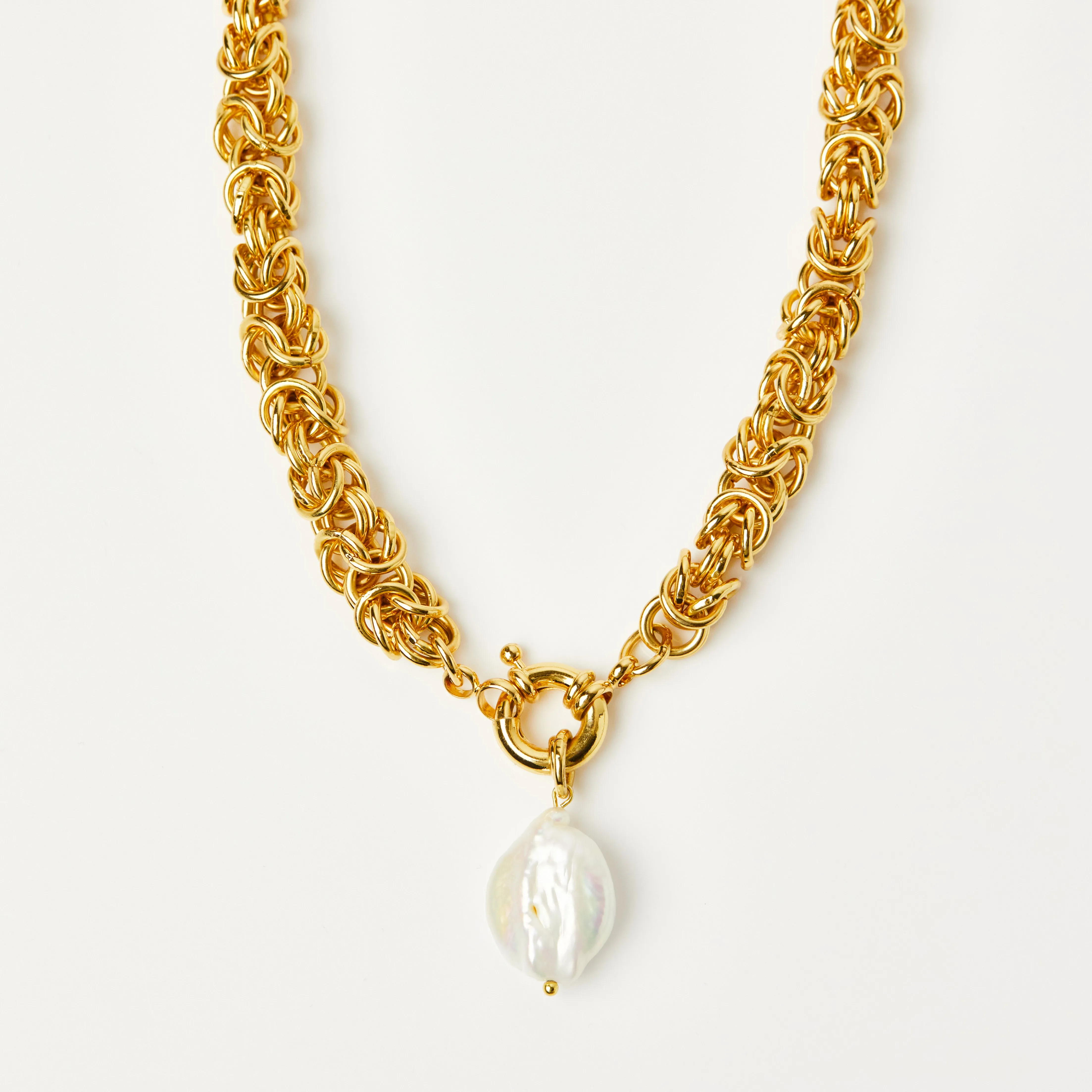 Santorini Baroque Pearl Chunky Chain Necklace