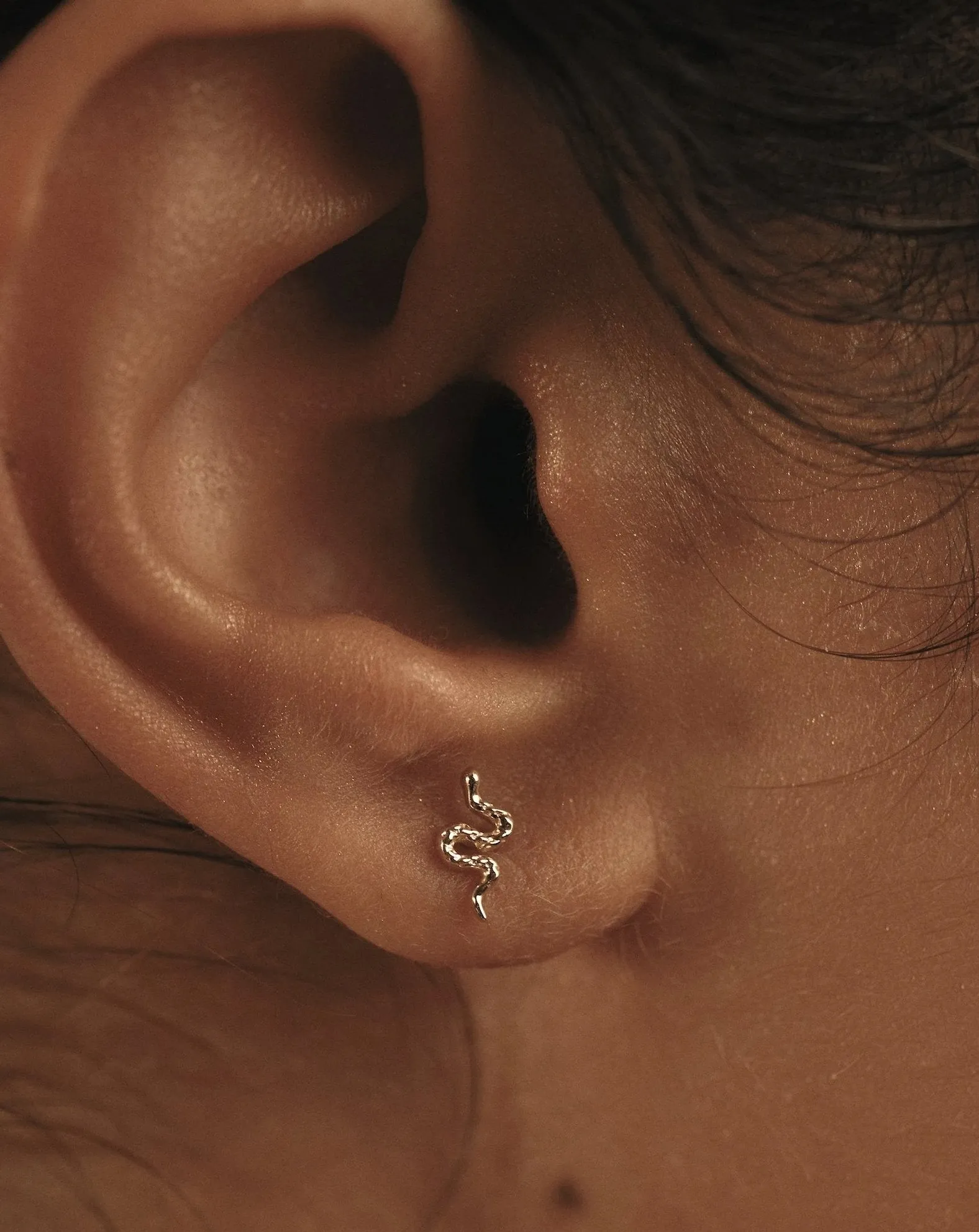 Serpent Stud - 14k Solid Gold