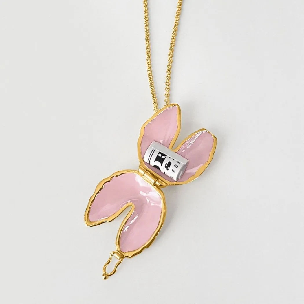 Signature Fortune Cookie Locket (Blush) - Gold