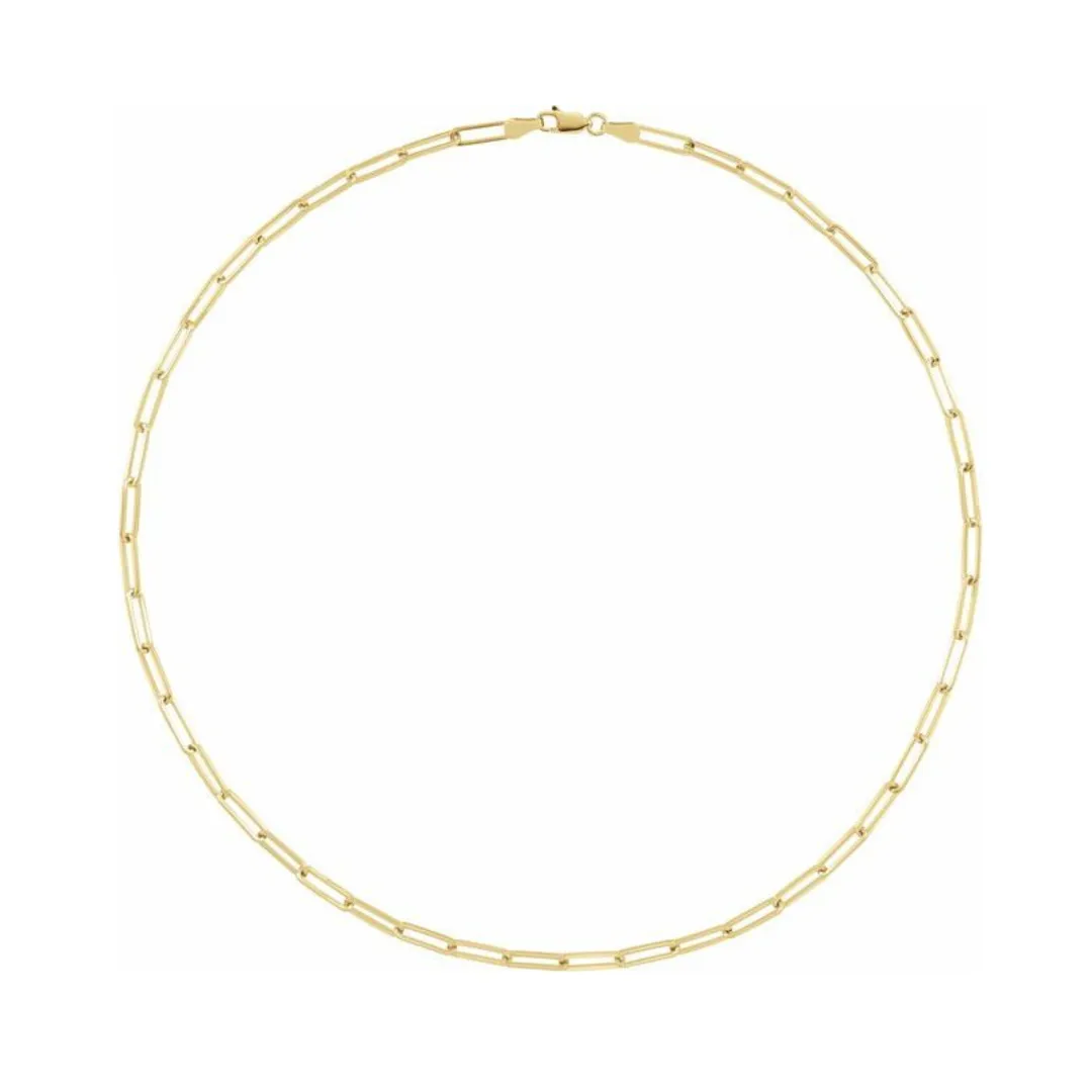 SOLID GOLD 3.85MM PAPERCLIP CHAIN