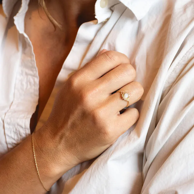 Solid Gold Ray of Hope Opal Ring