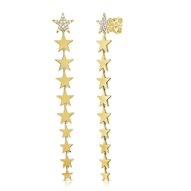 Statement Solid Dangling Star Earrings