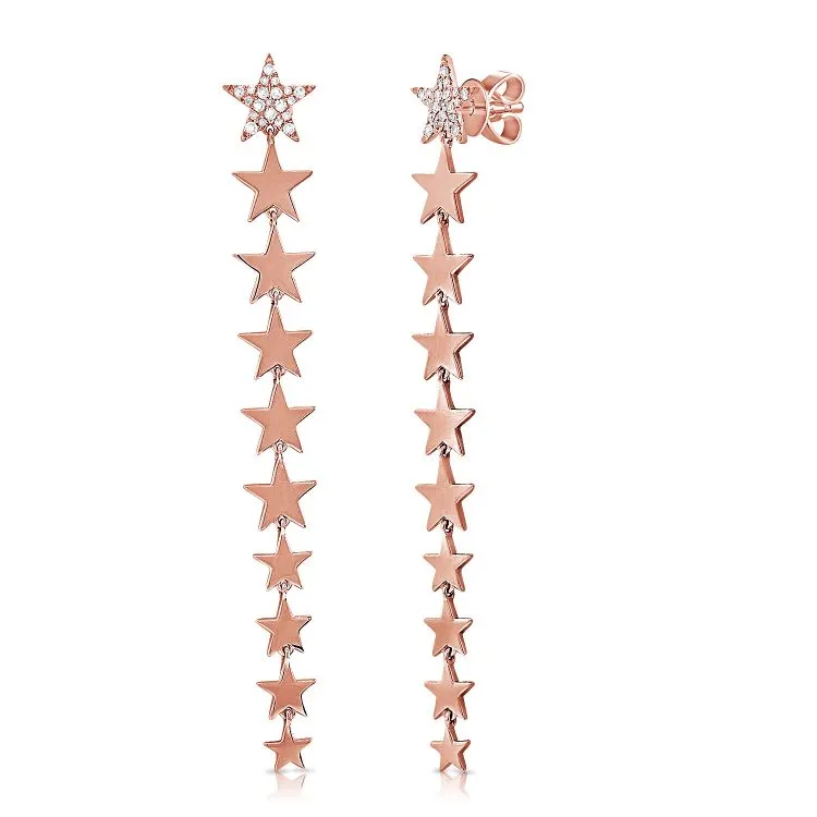 Statement Solid Dangling Star Earrings