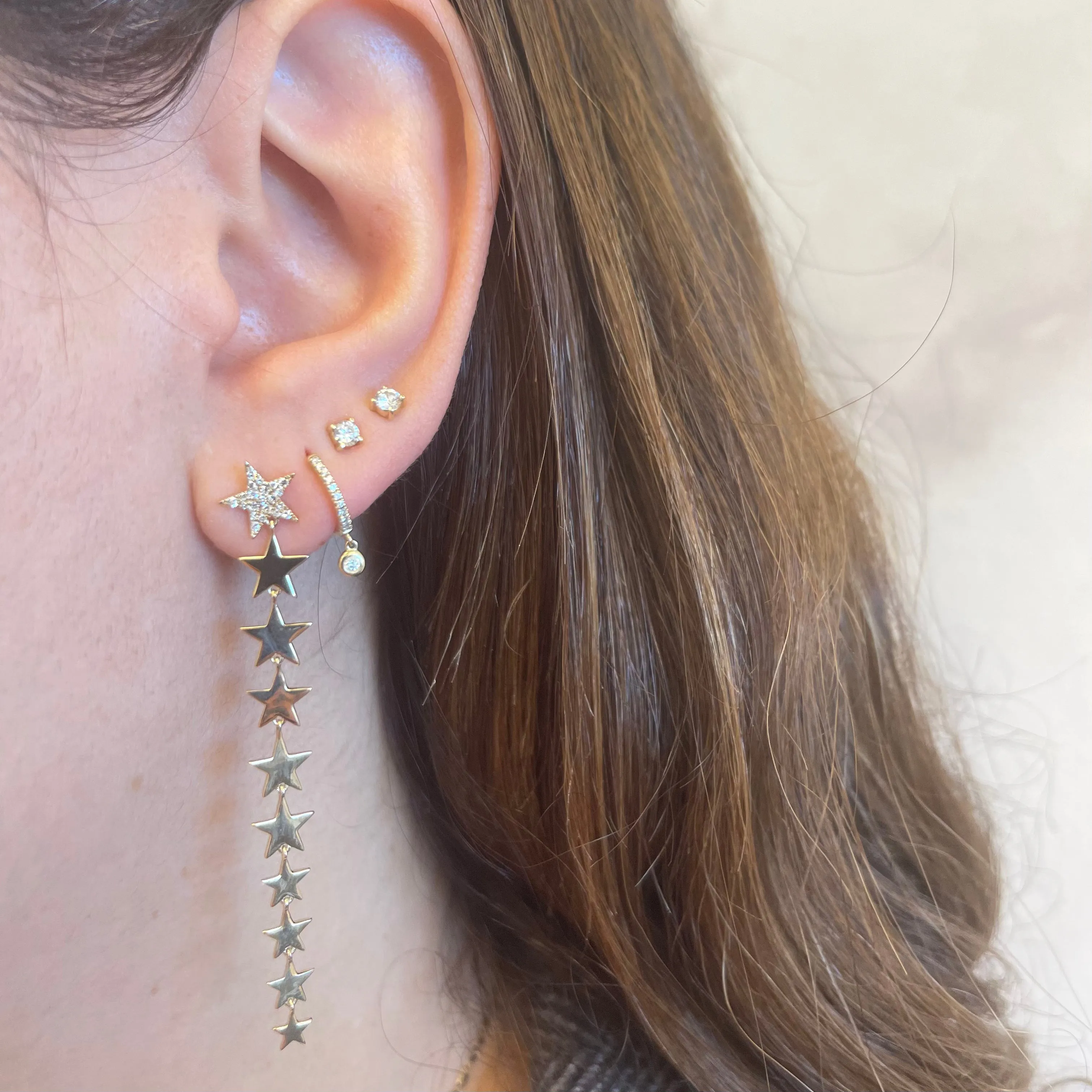 Statement Solid Dangling Star Earrings