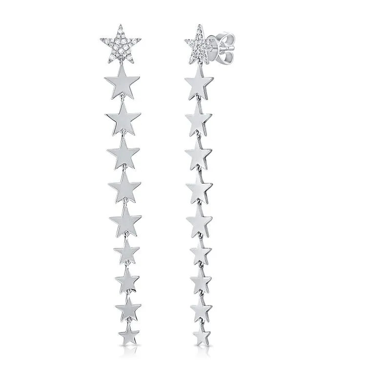 Statement Solid Dangling Star Earrings