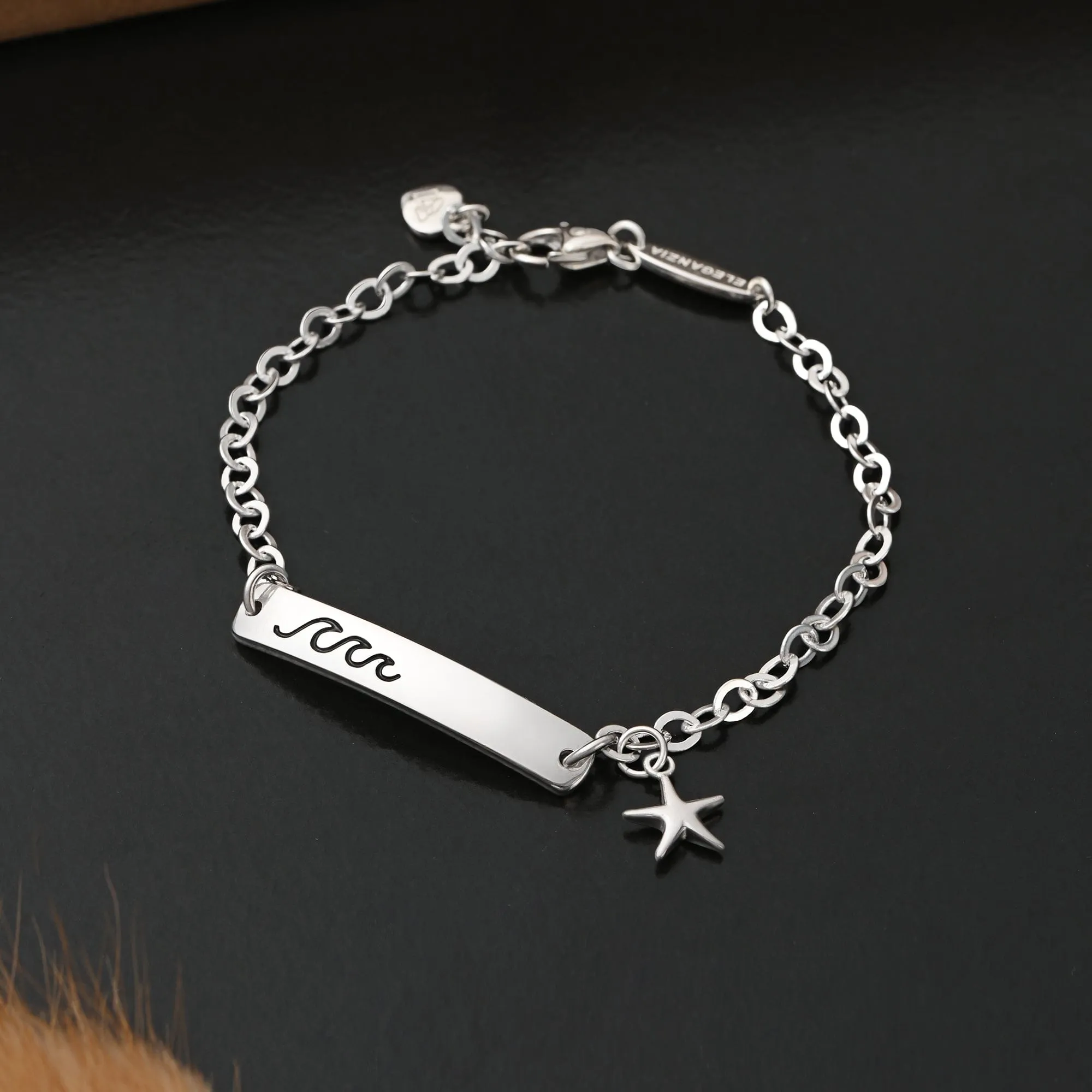 Summer Wave Sterling Silver Bracelet with Starfish