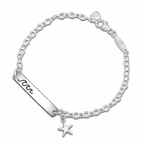 Summer Wave Sterling Silver Bracelet with Starfish