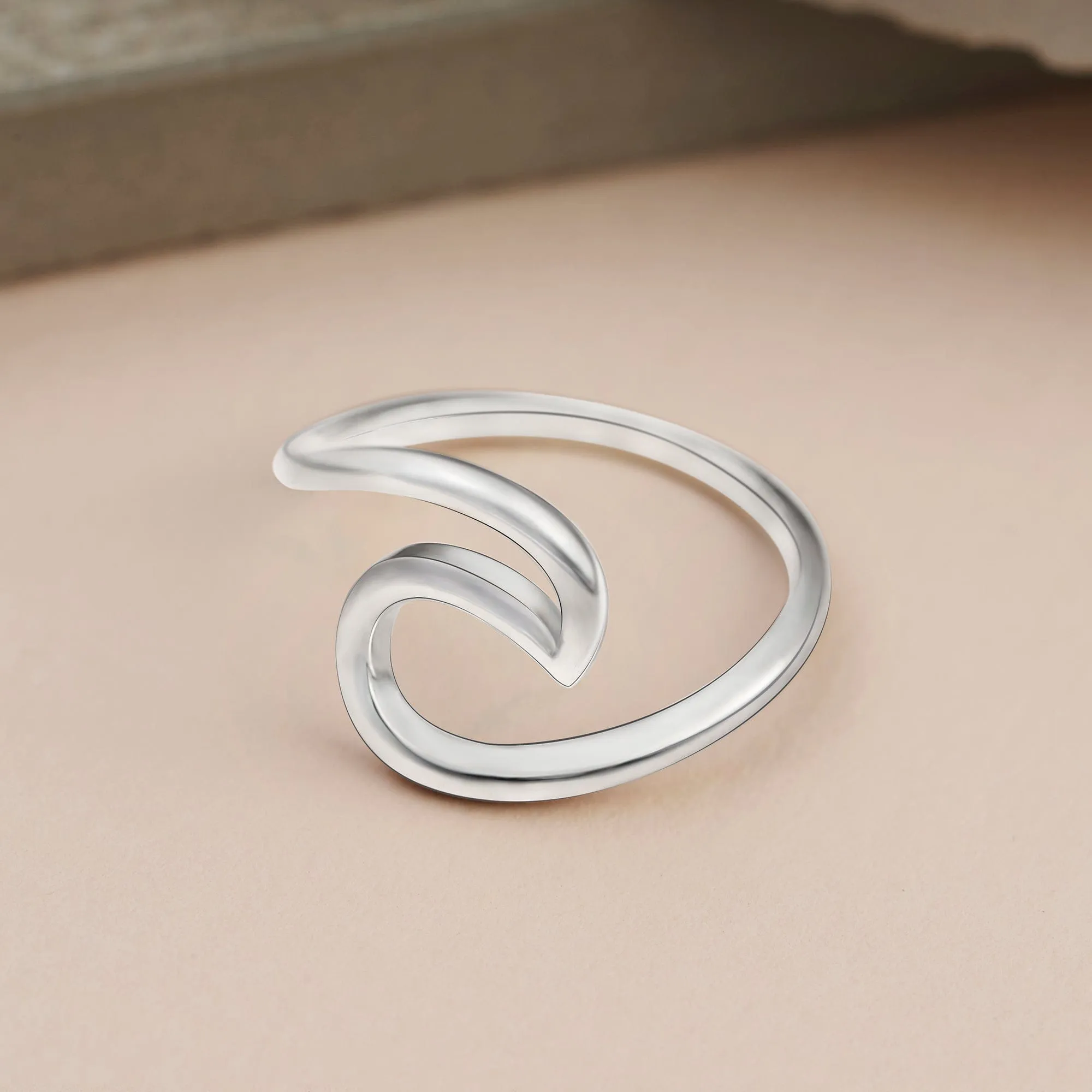 Surfer Ocean Wave Ring Sterling Silver