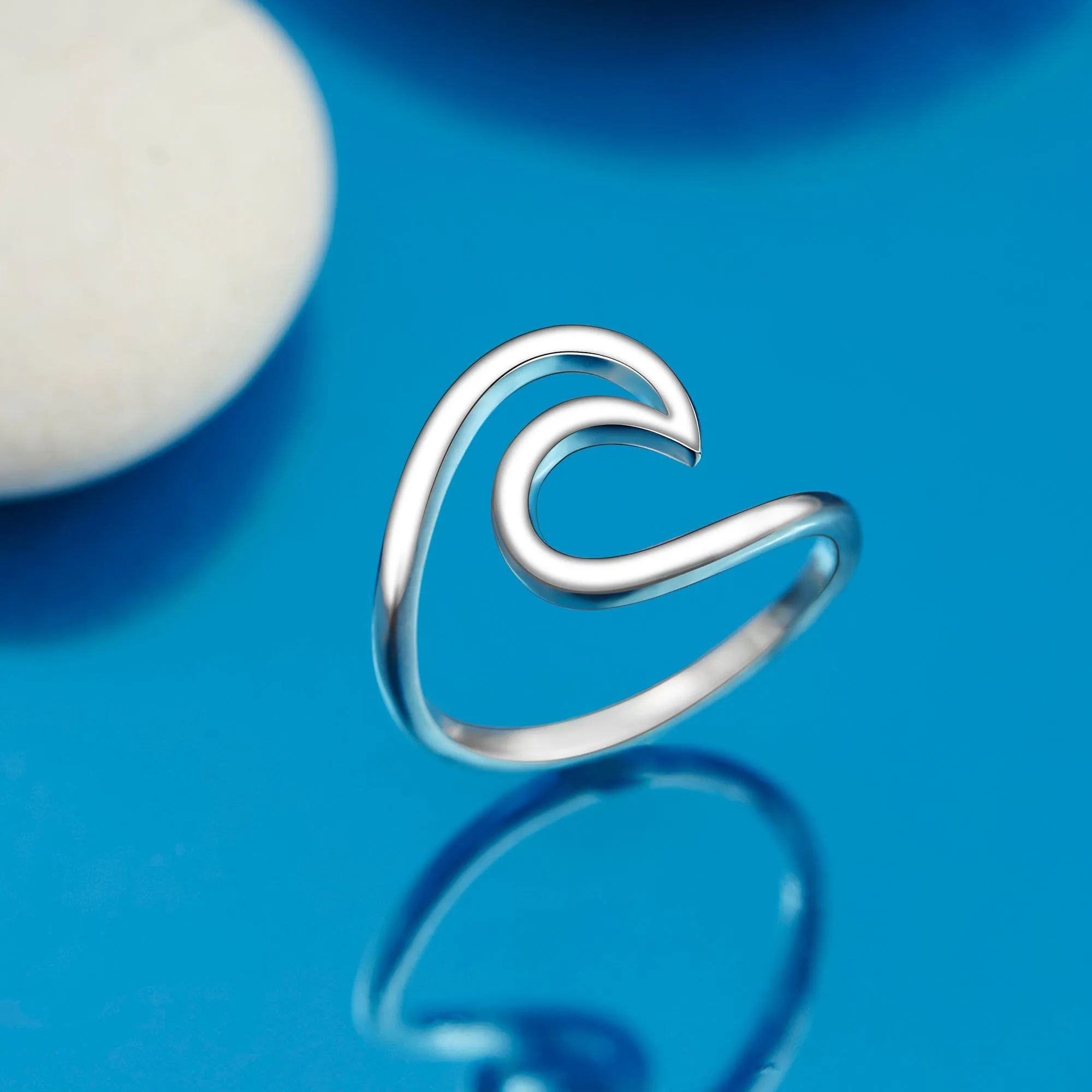 Surfer Ocean Wave Ring Sterling Silver