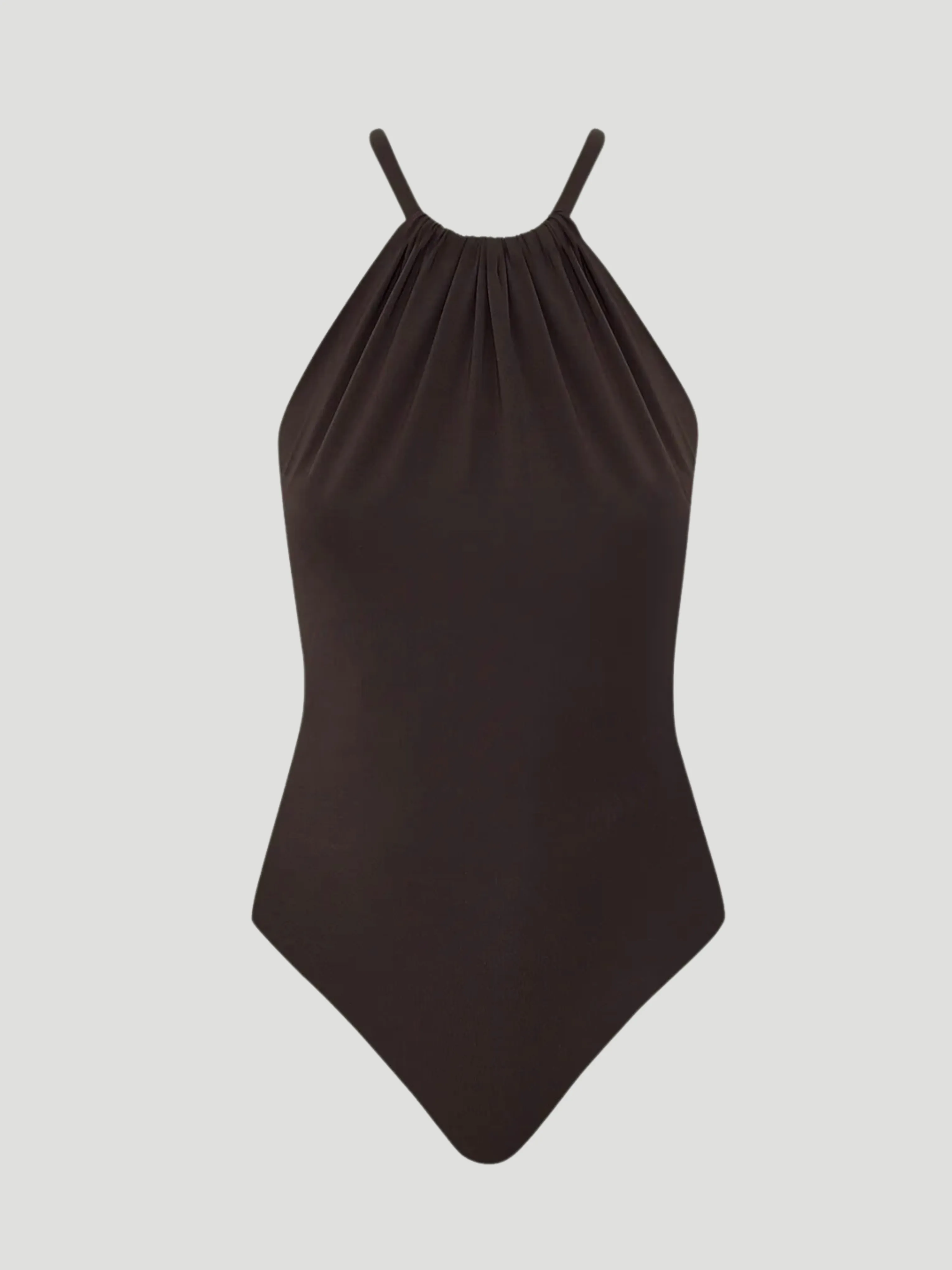 Tandém Brown Halter-Neck Swimsuit