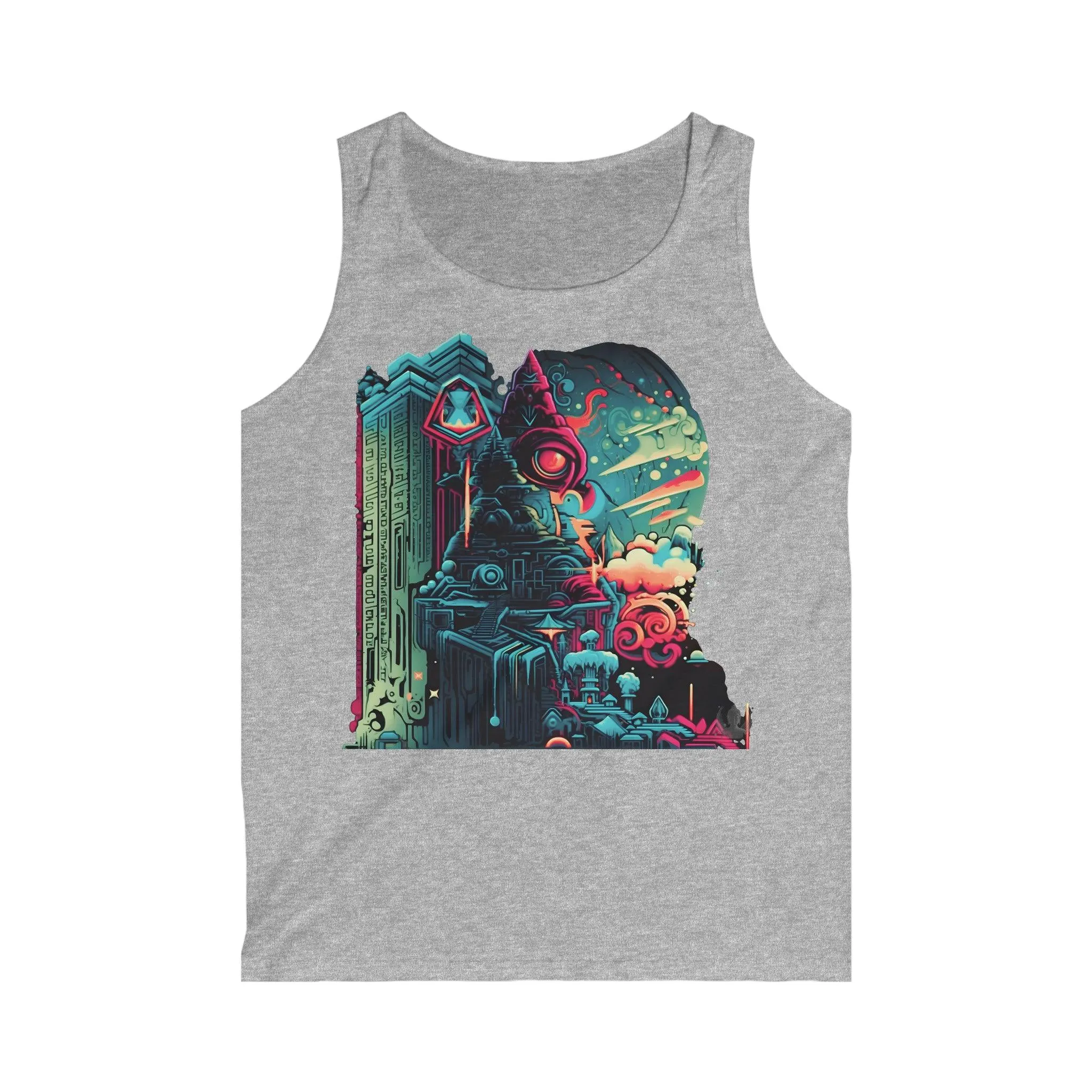 The Alchemystical Dream Illustration Men's and Women's Unisex Softstyle Tank Top for Festival and Street Wear