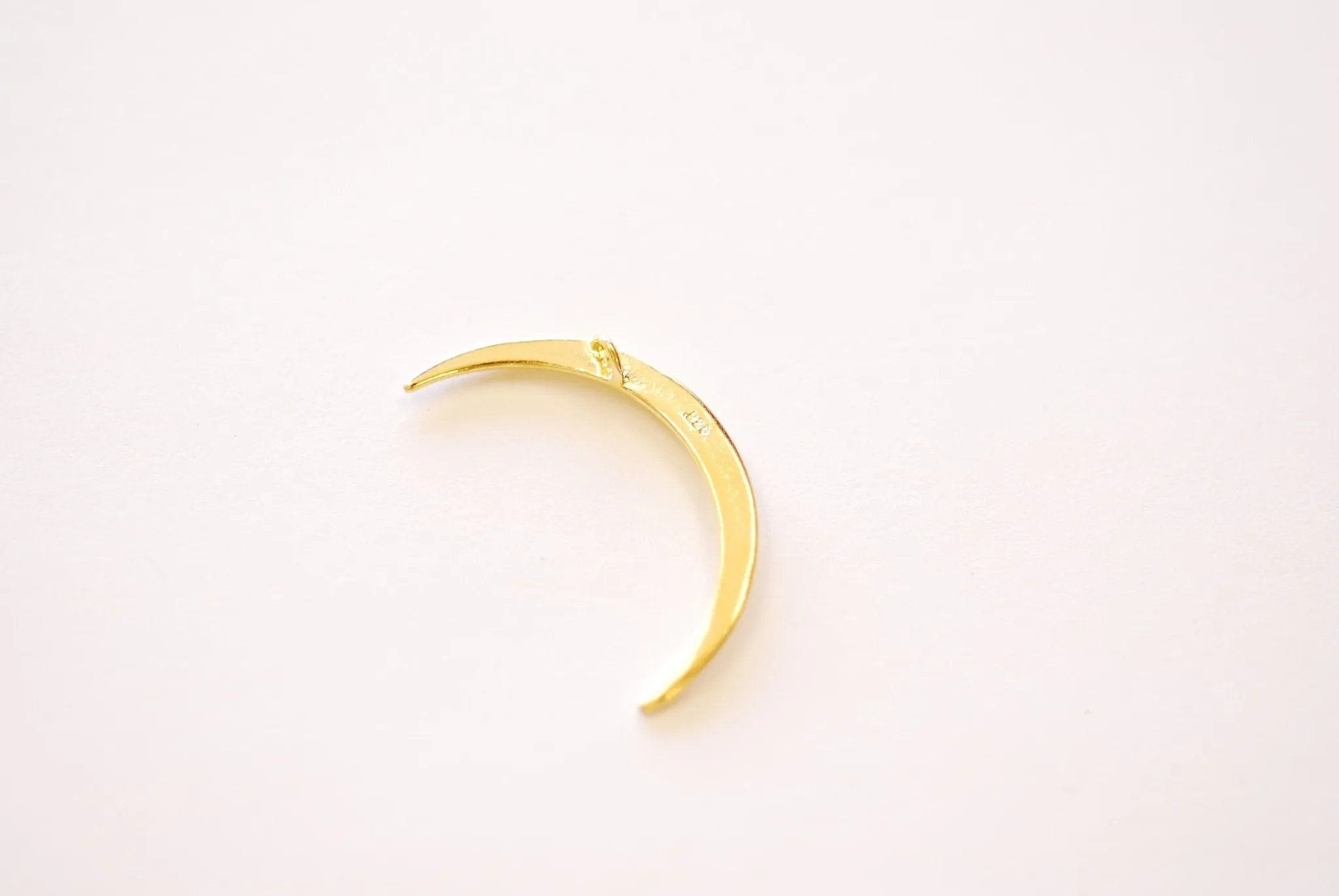 Thin Slender Wholesale Moon Pendant Charm - Vermeil 18k gold plated 925 sterling silver, Gold or silver Half moon Waning Moon Crescent Moon