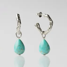 Turquoise Molten Hoop Earring