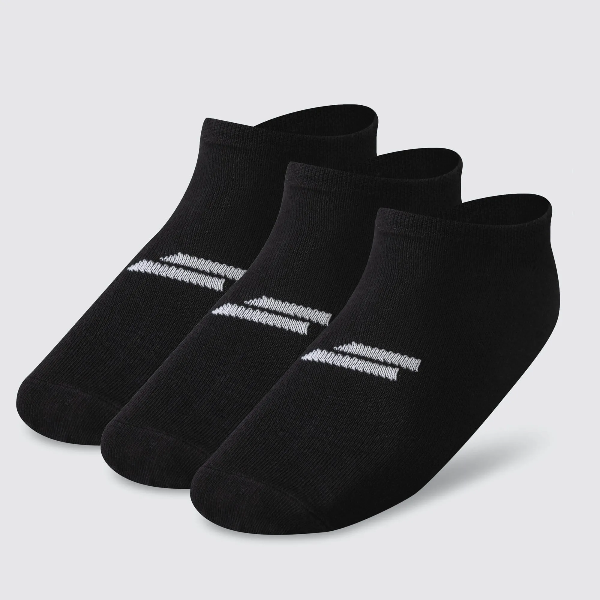 Unisex Marked No-Show Socks 3pk - Black