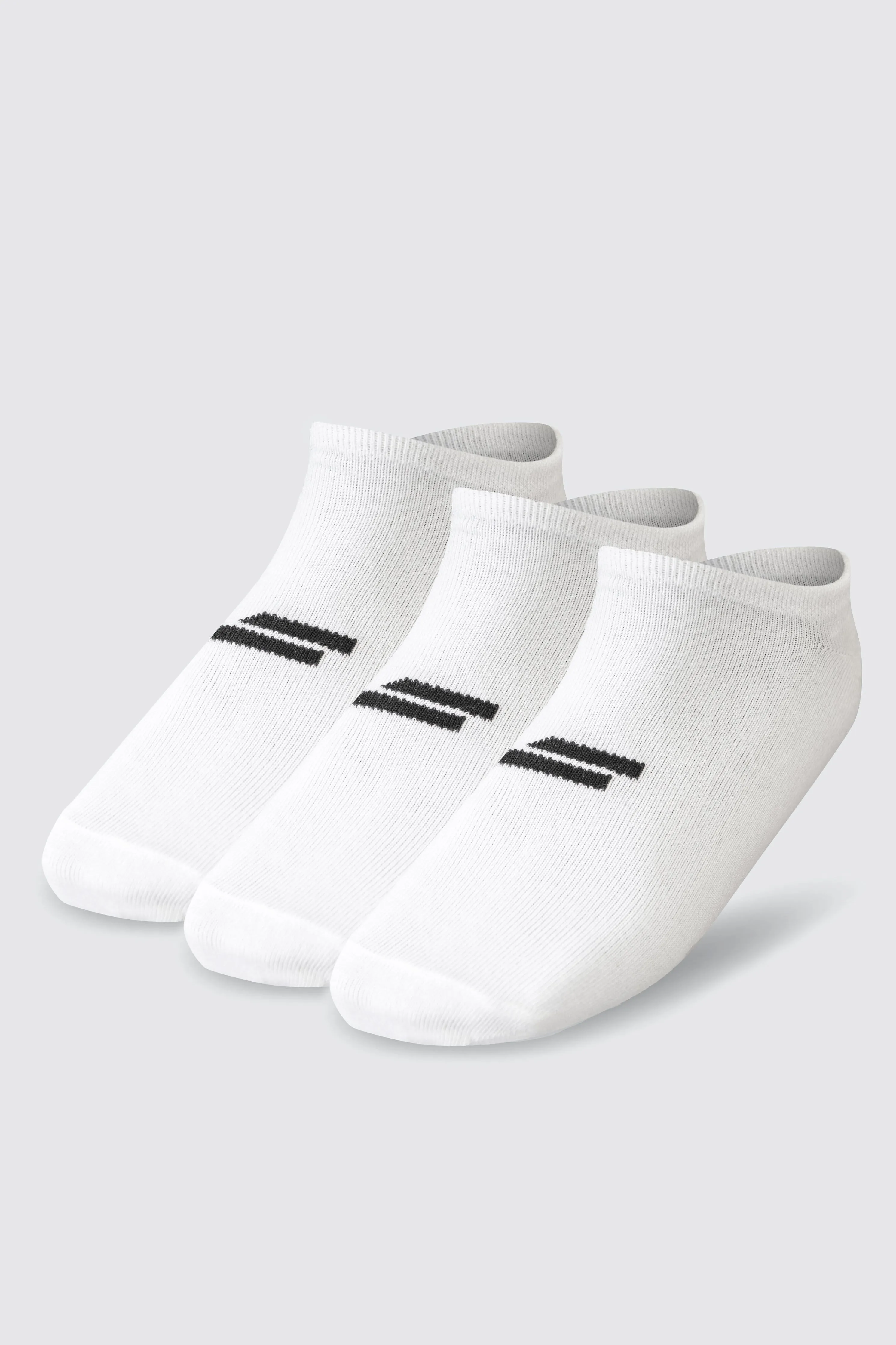 Unisex Marked No-Show Socks 3pk - White