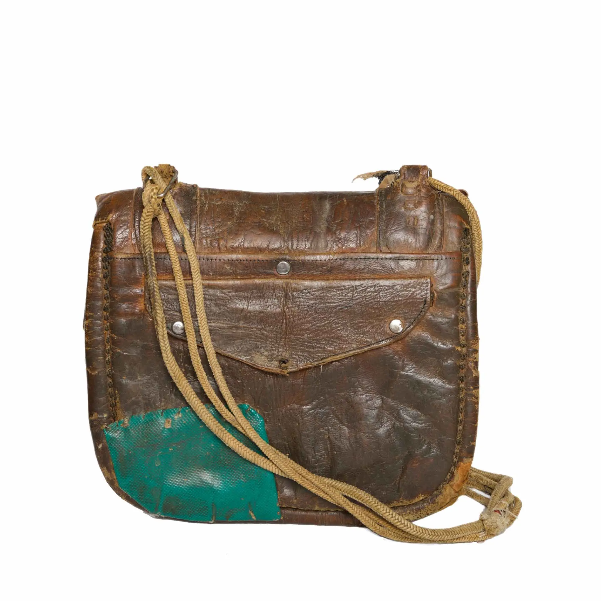 Upcycled Vintage Leather Berber Bag Woodstock