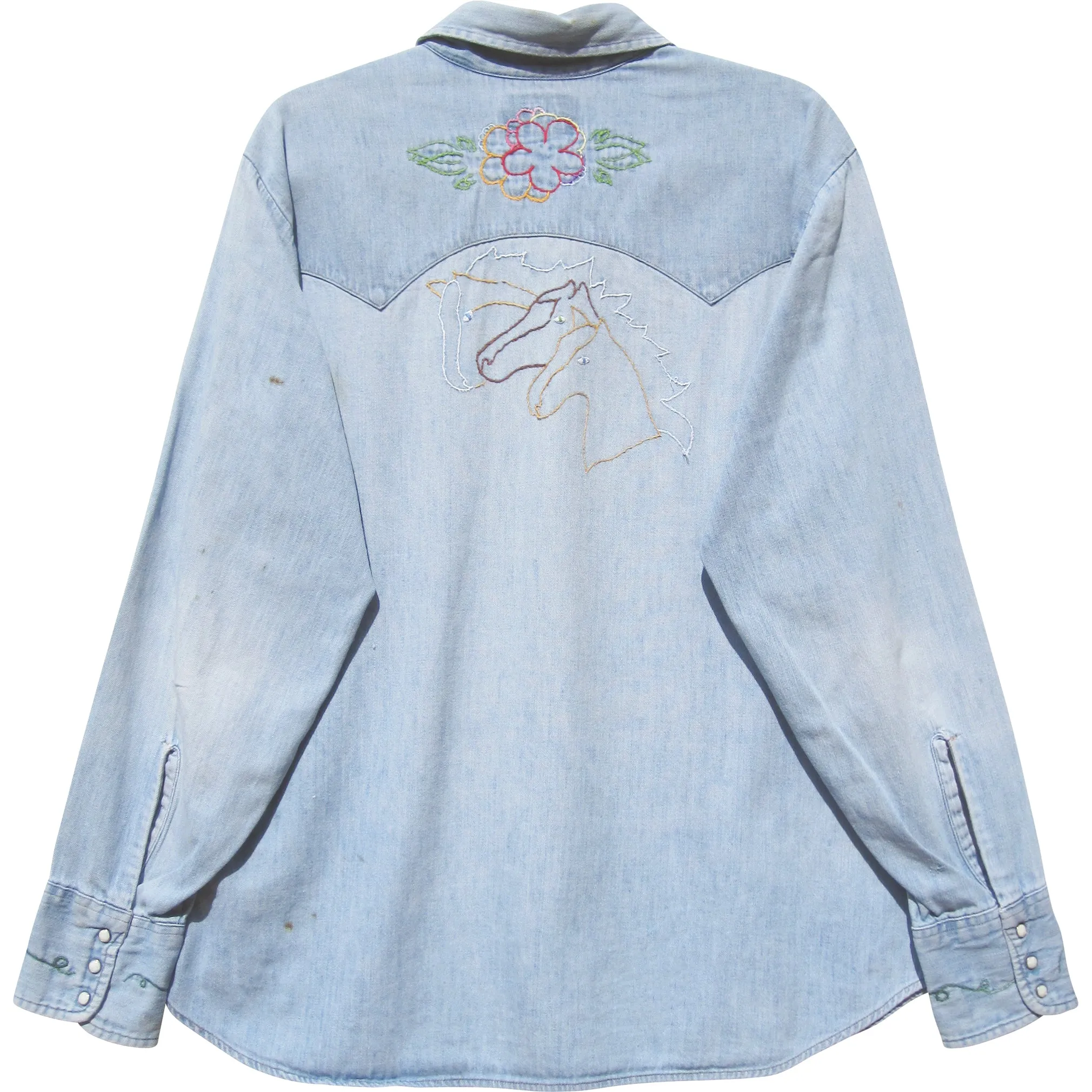 VINTAGE HAND EMBROIDERED LEVI'S DENIM SHIRT